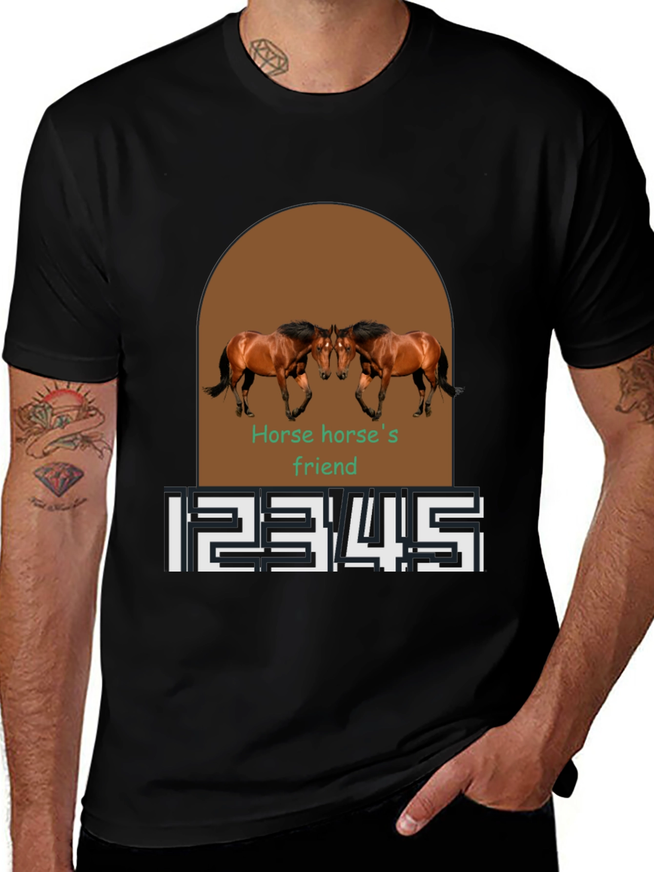 Horse Friend Graphic Tee - Black