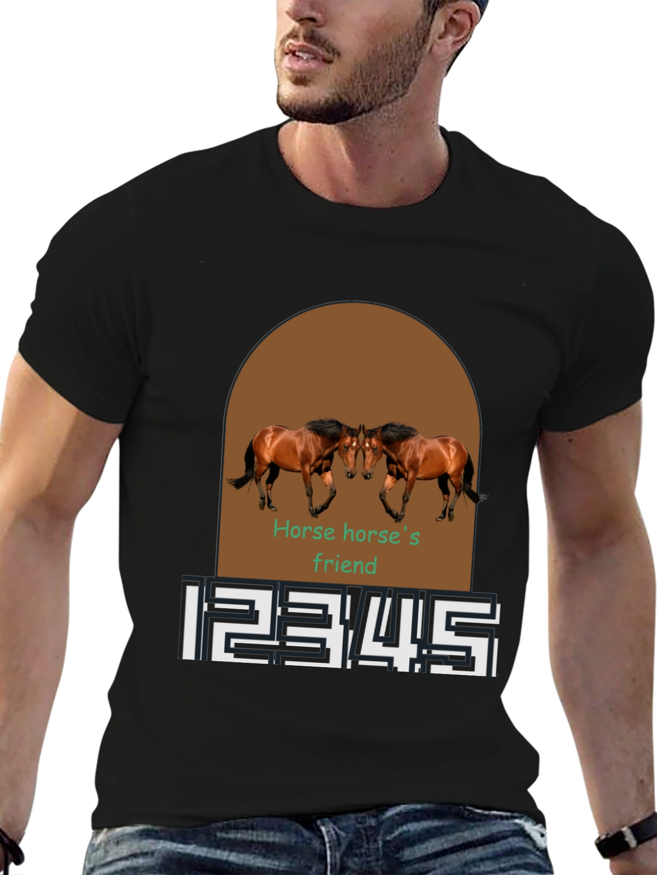 Horse Friend Graphic Tee - Black