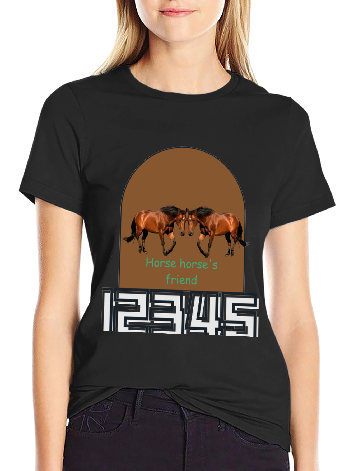 Horse Friend Graphic Tee - Black
