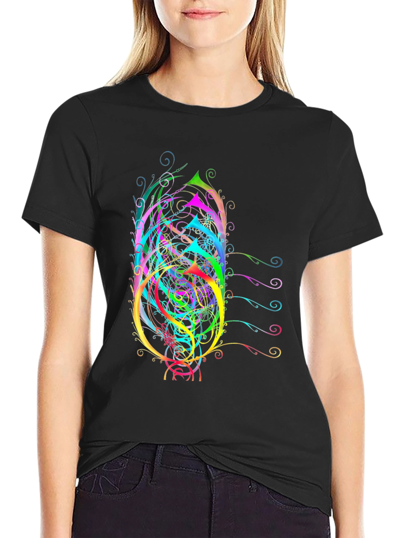 Abstract Art Mens Black T-Shirt