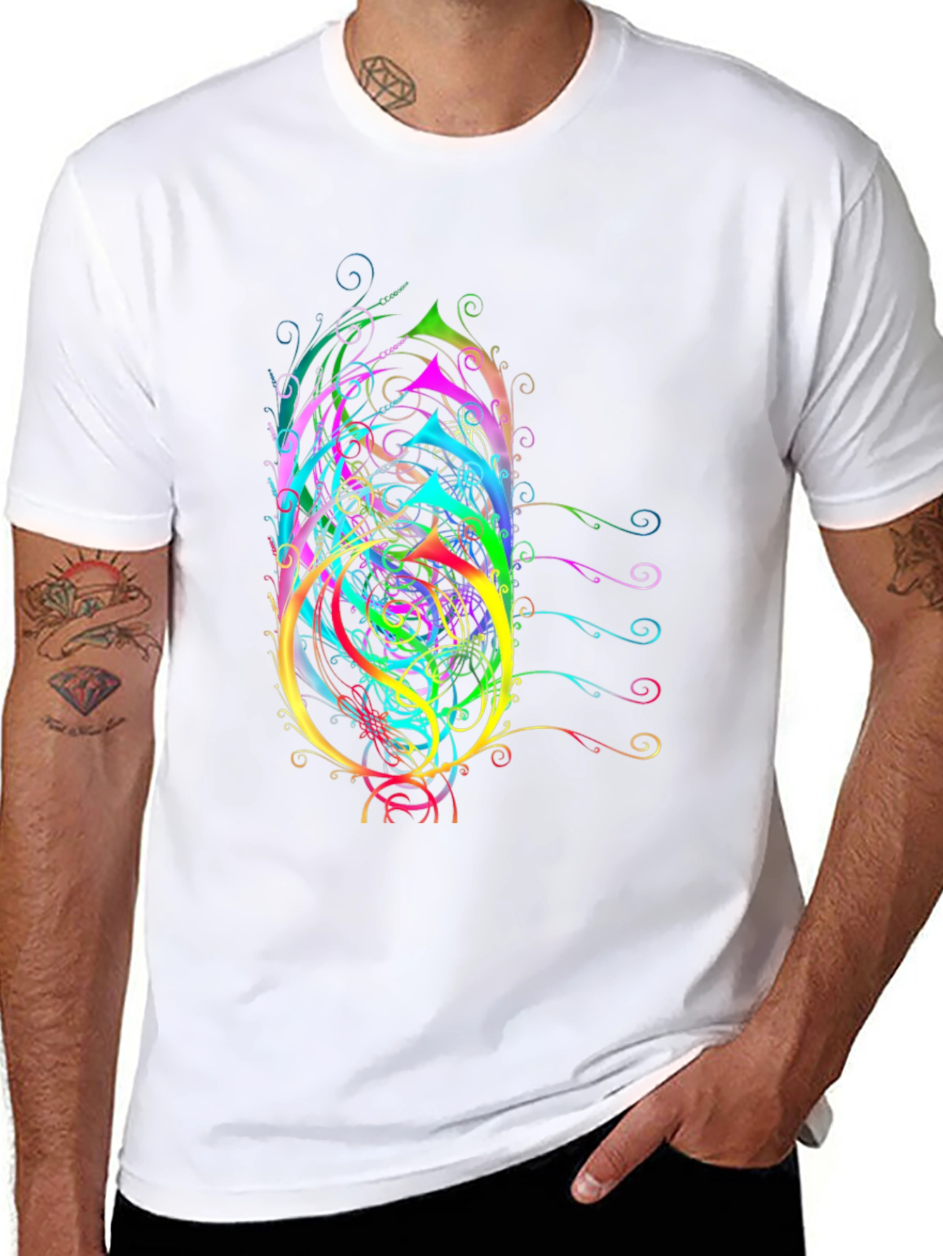 Abstract Art Mens Black T-Shirt