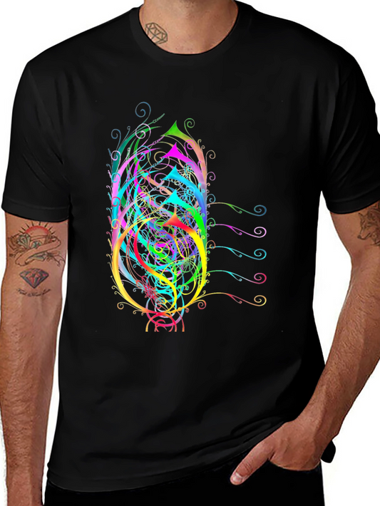 Abstract Art Mens Black T-Shirt