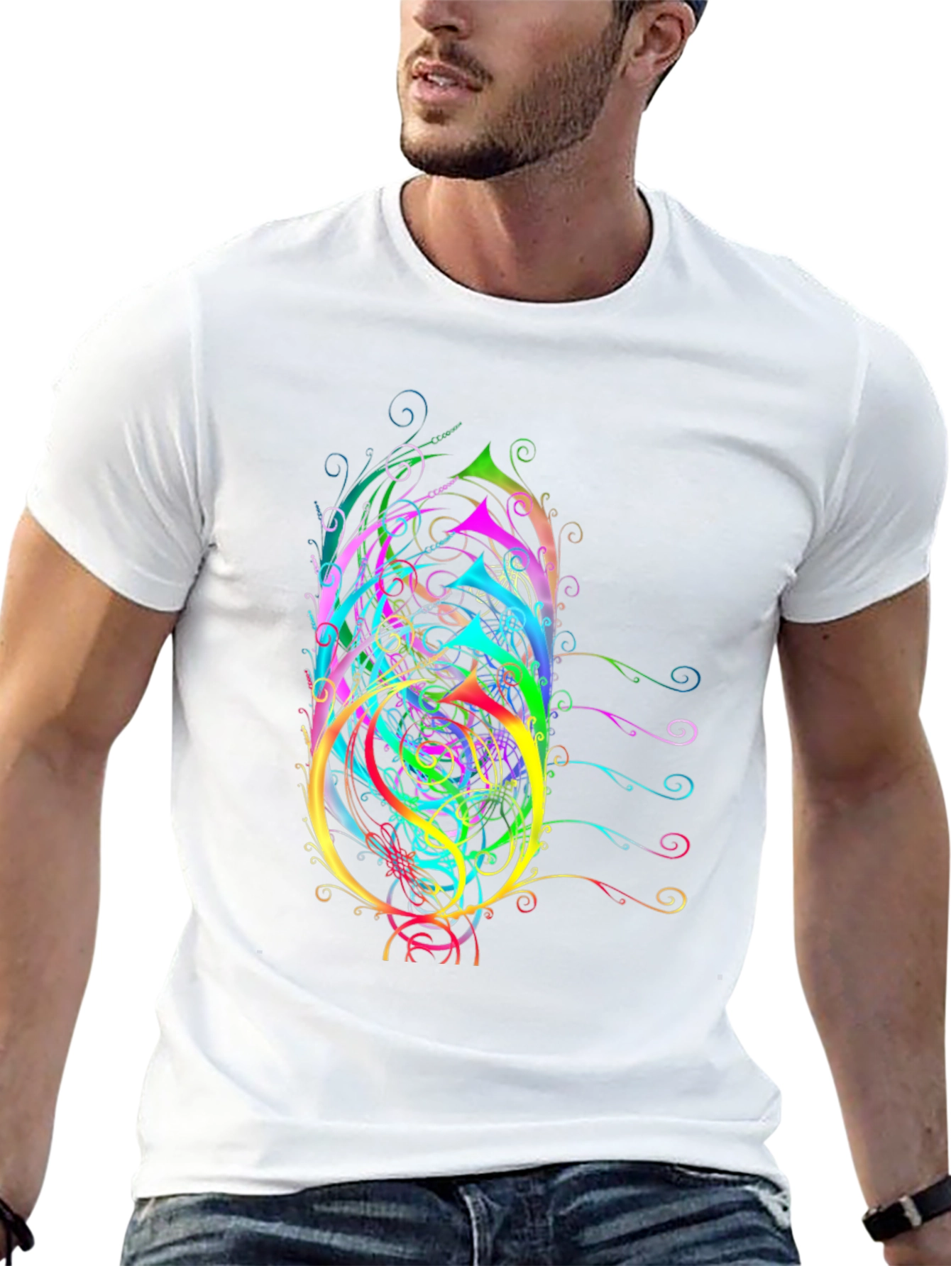 Abstract Art Mens Black T-Shirt
