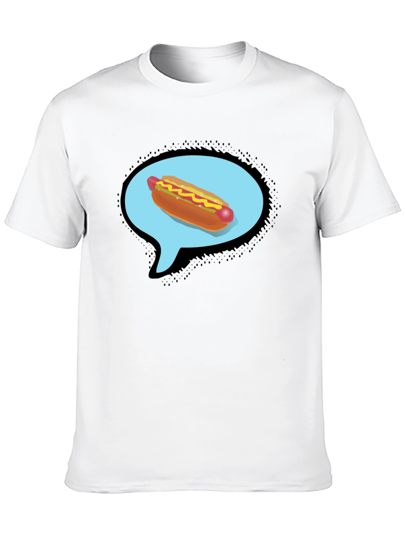 Hot Dog Thought Bubble Black T-Shirt
