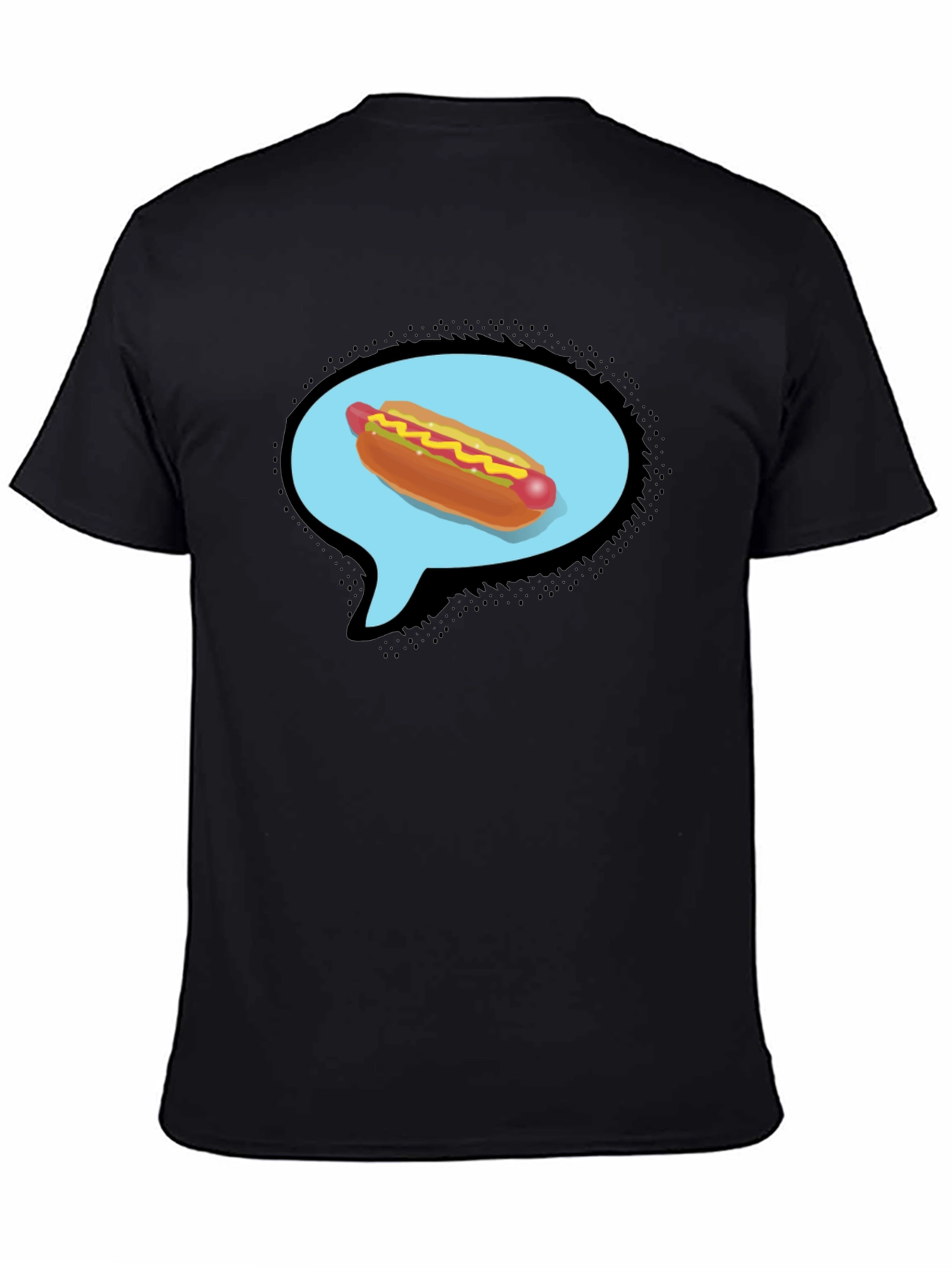 Hot Dog Thought Bubble Black T-Shirt