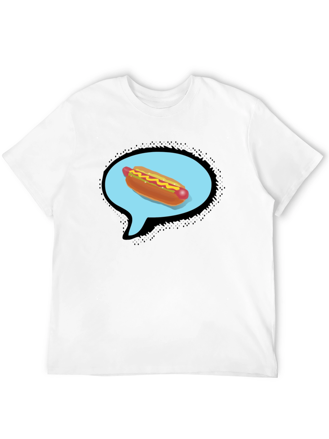 Hot Dog Thought Bubble Black T-Shirt