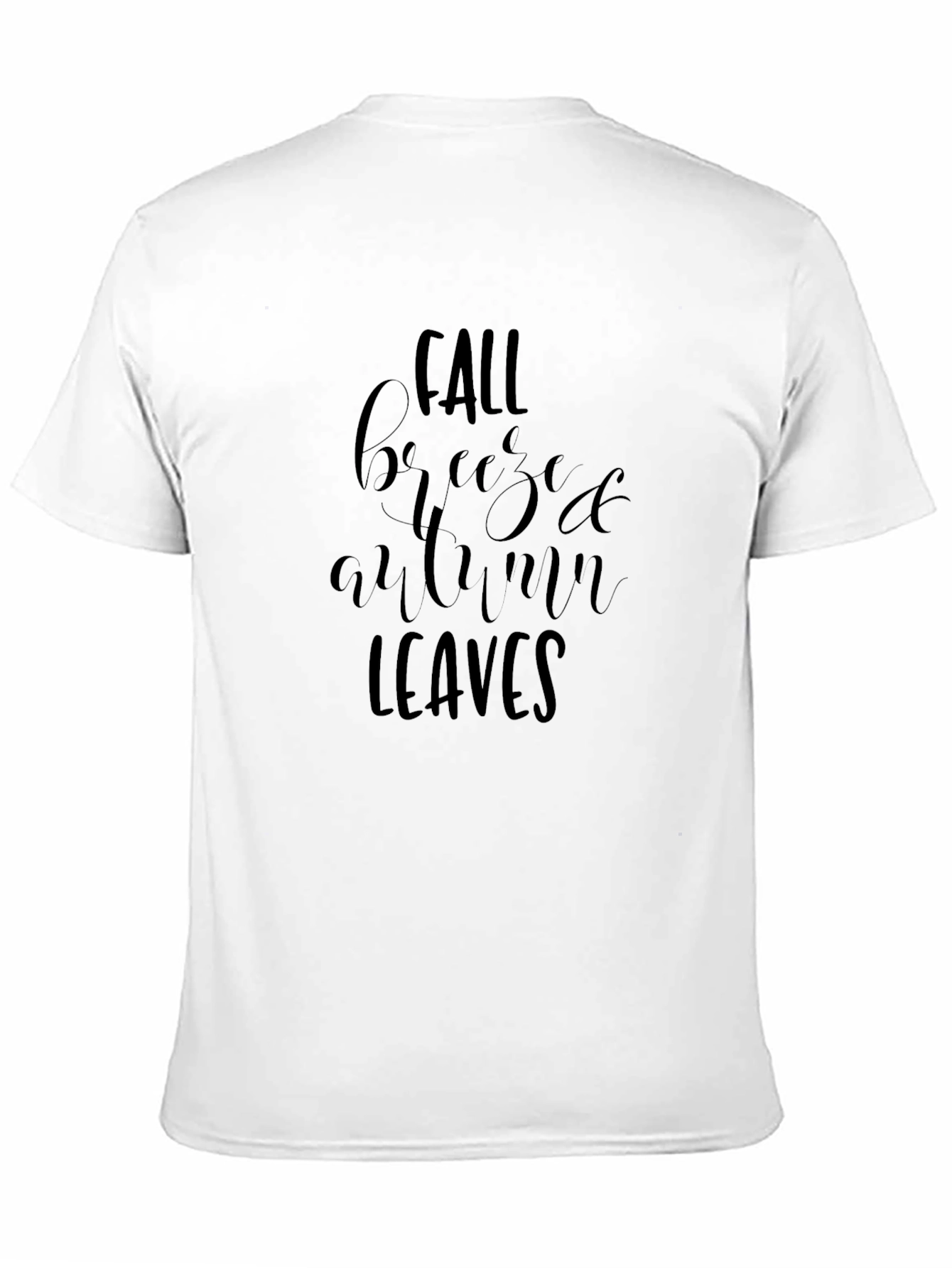 Fall Breeze Autumn Leaves Black Graphic Tee Shirt