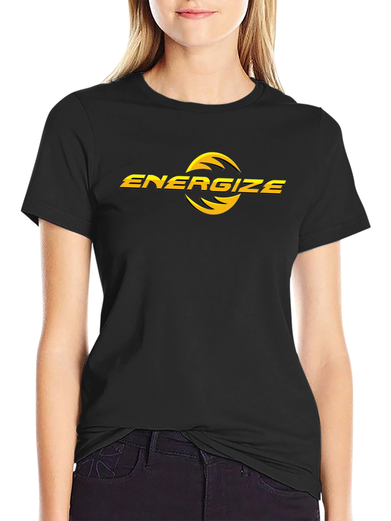 Energize Black T-Shirt - Modern Graphic Tee