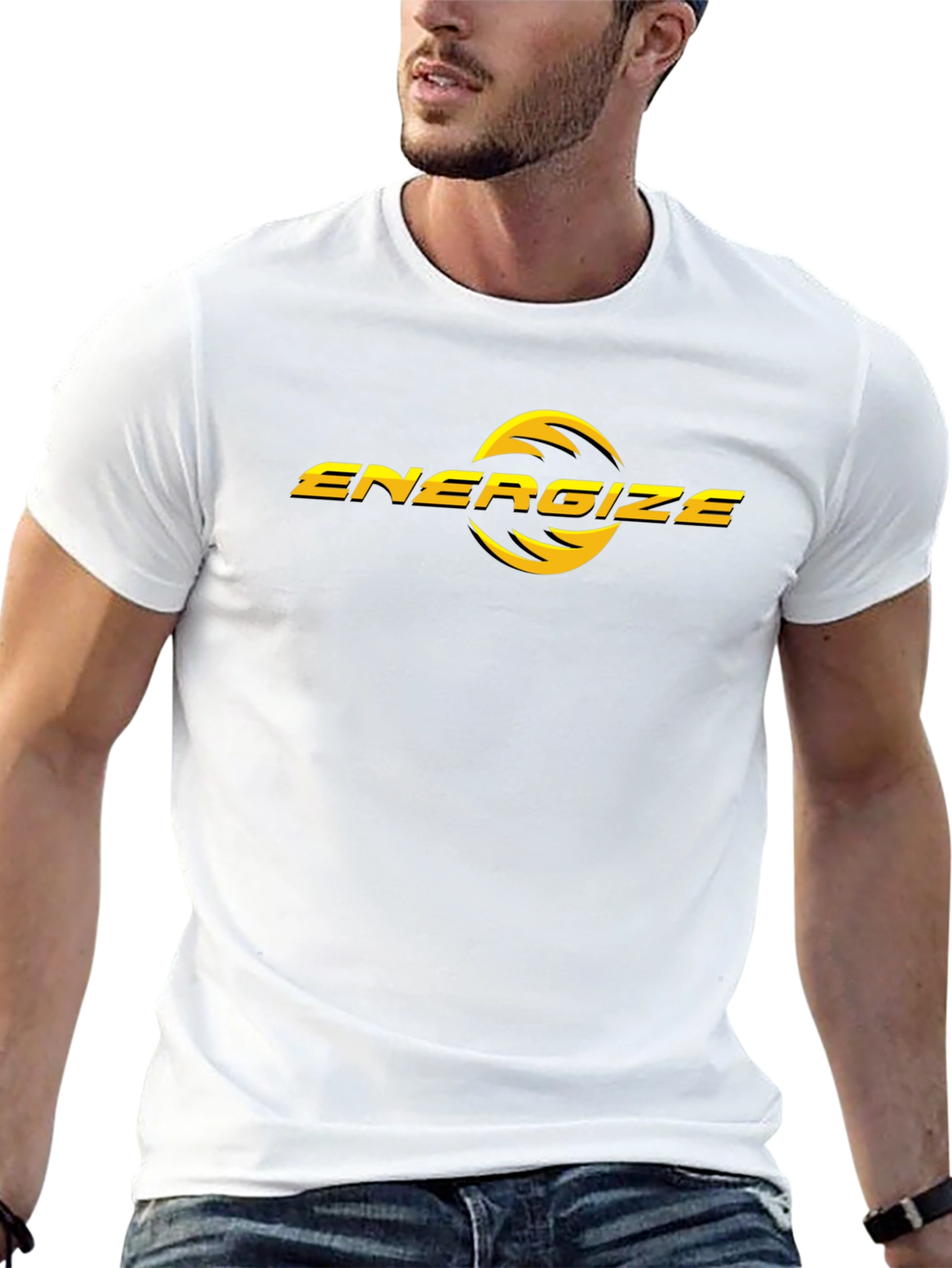 Energize Black T-Shirt - Modern Graphic Tee