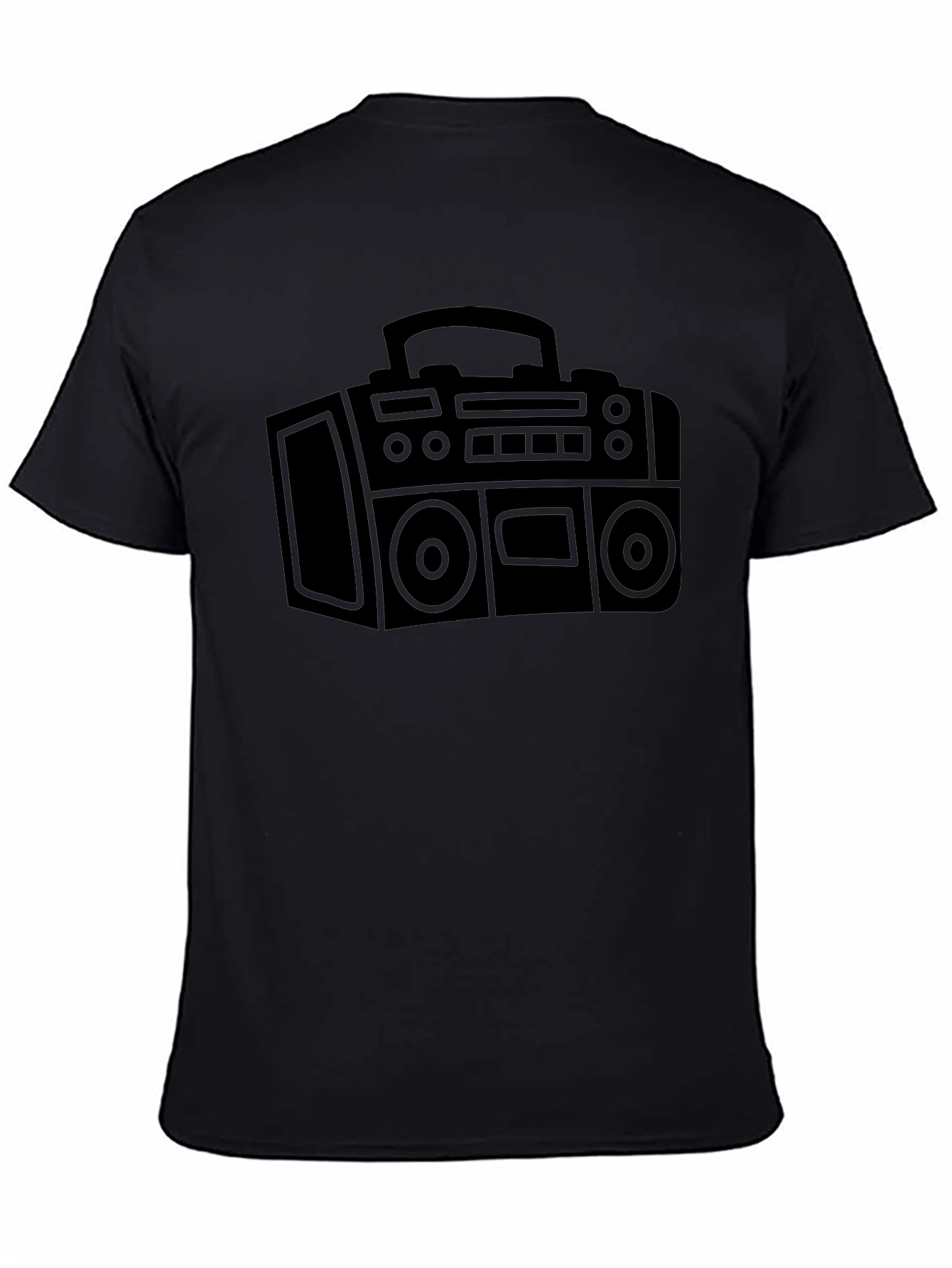 Retro Boombox Graphic Tee - Black