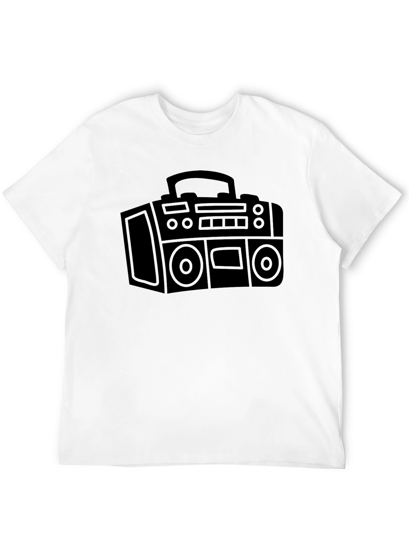 Retro Boombox Graphic Tee - Black
