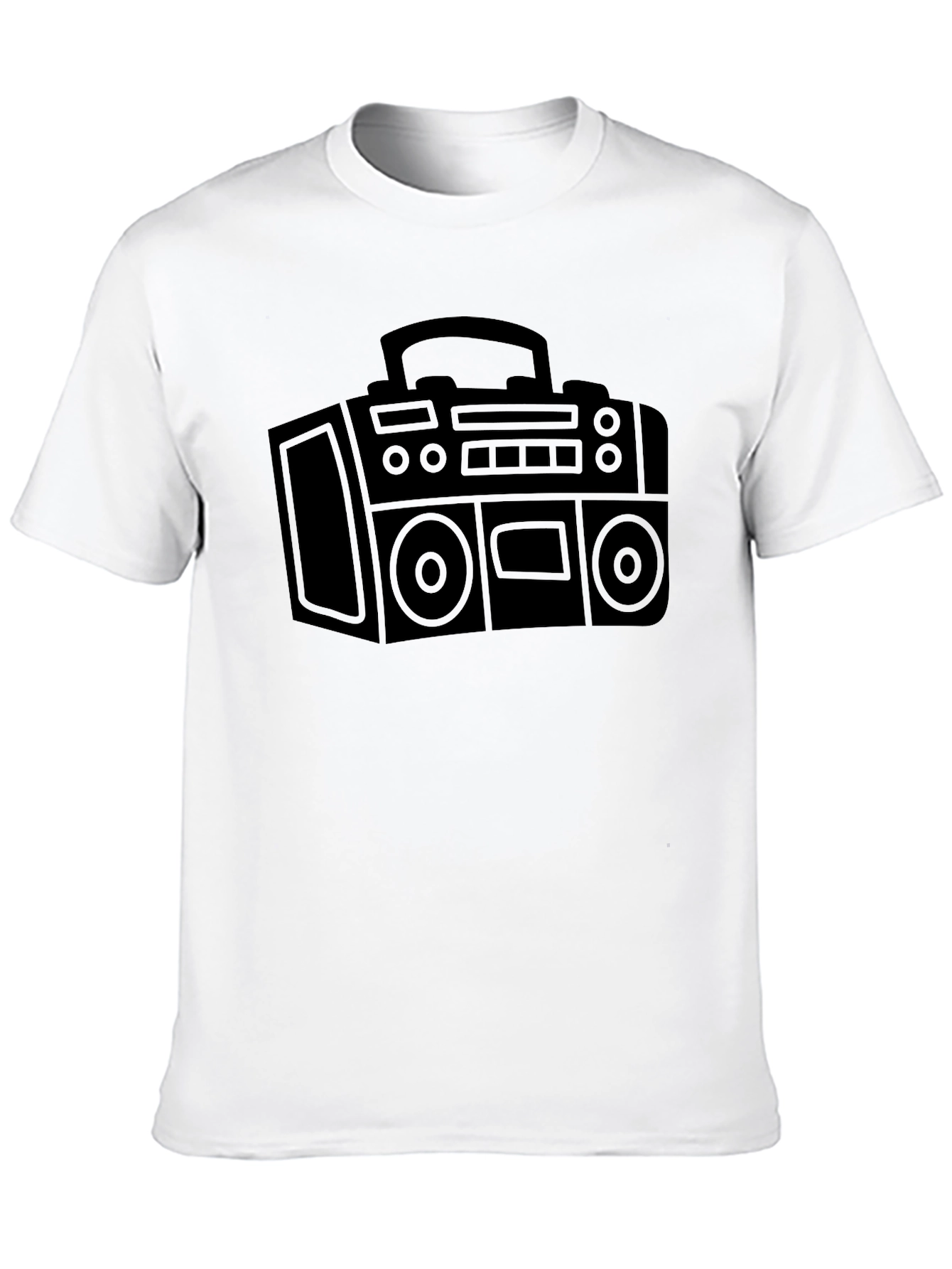 Retro Boombox Graphic Tee - Black