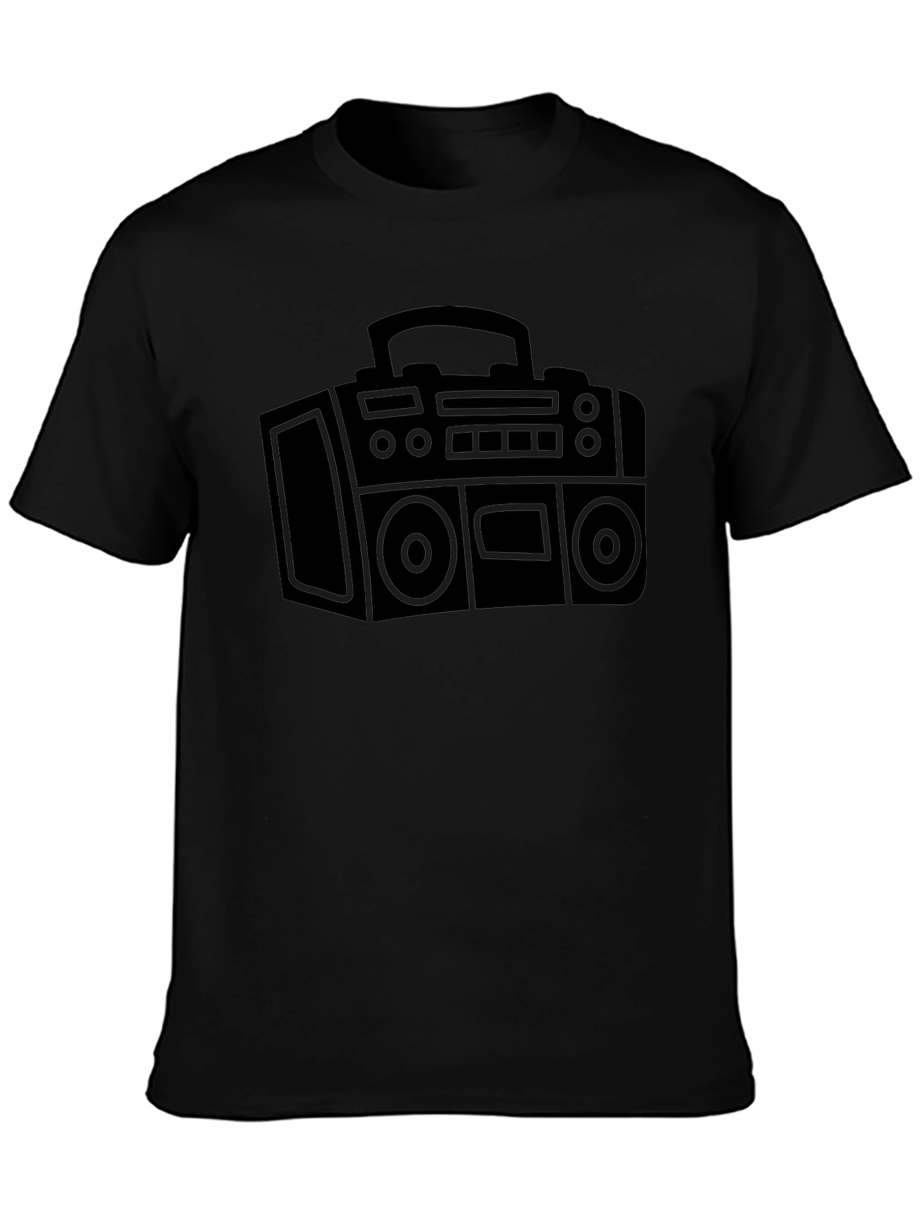 Retro Boombox Graphic Tee - Black