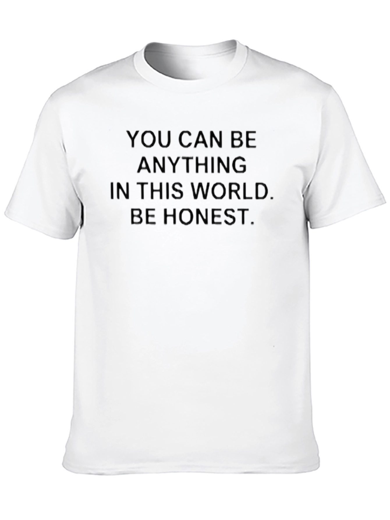 Be Honest Graphic Tee - Black Crew Neck T-Shirt