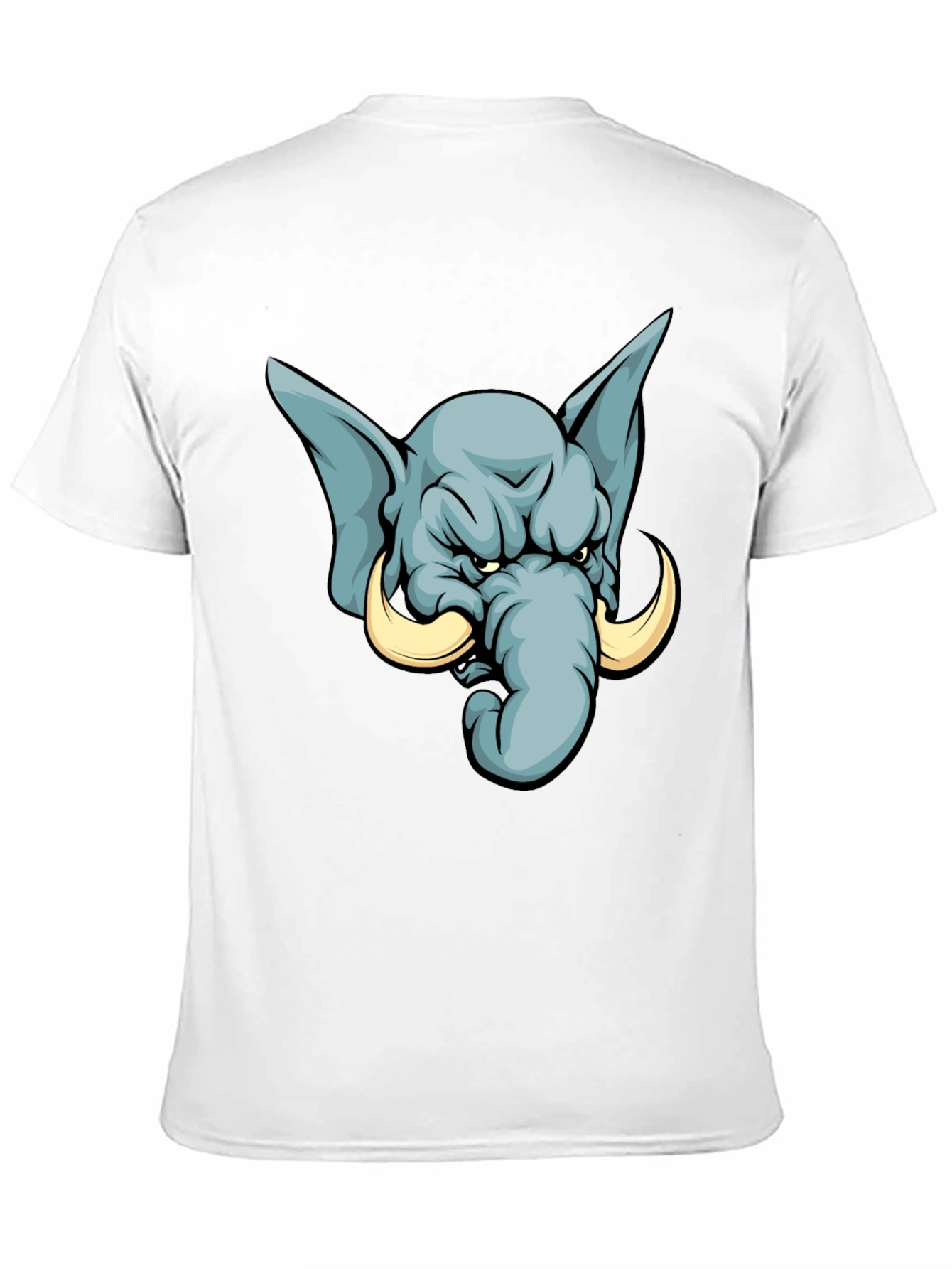 Angry Elephant Cartoon T-Shirt - Black