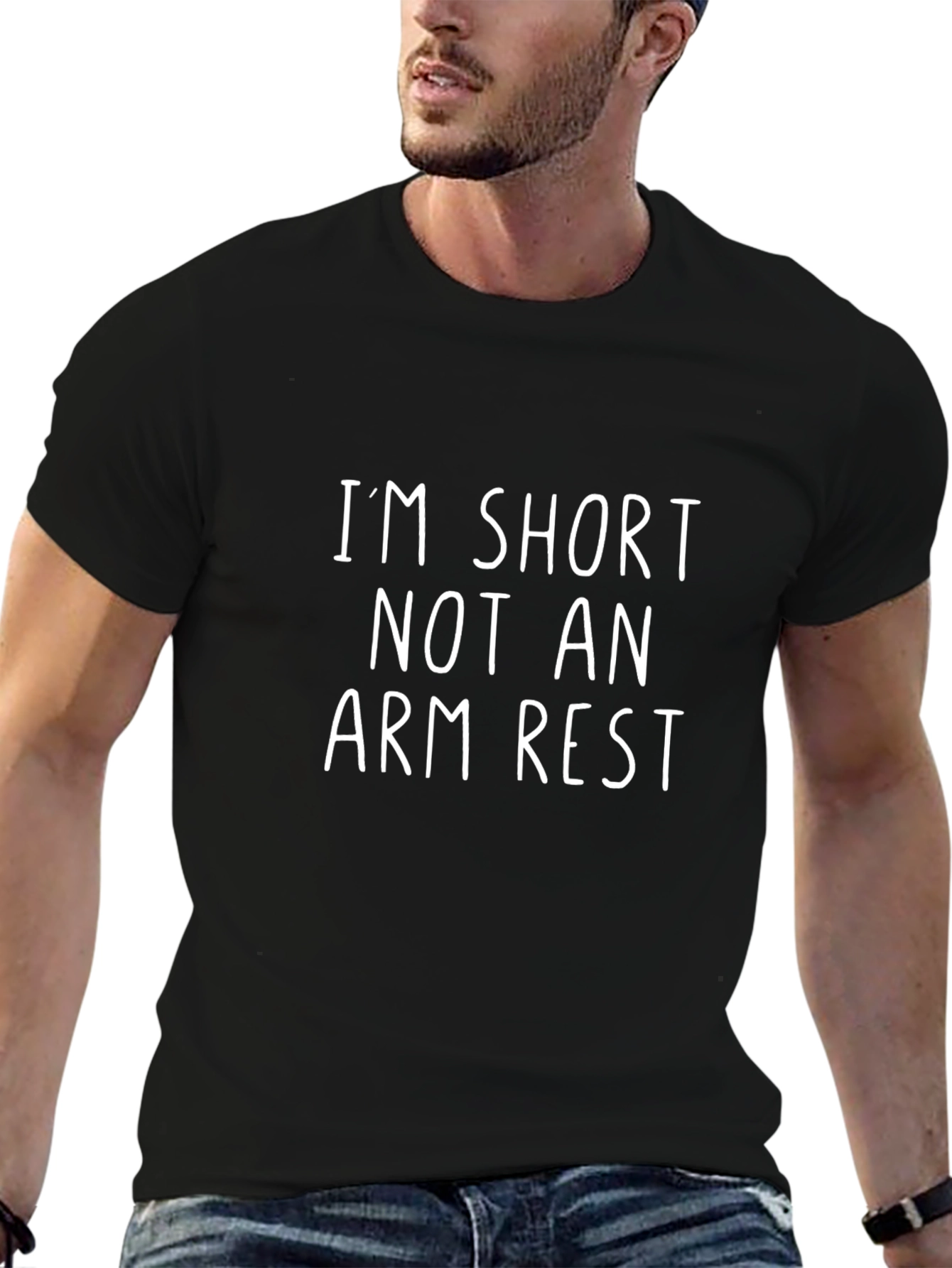 Im Short Not an Arm Rest Black Tee
