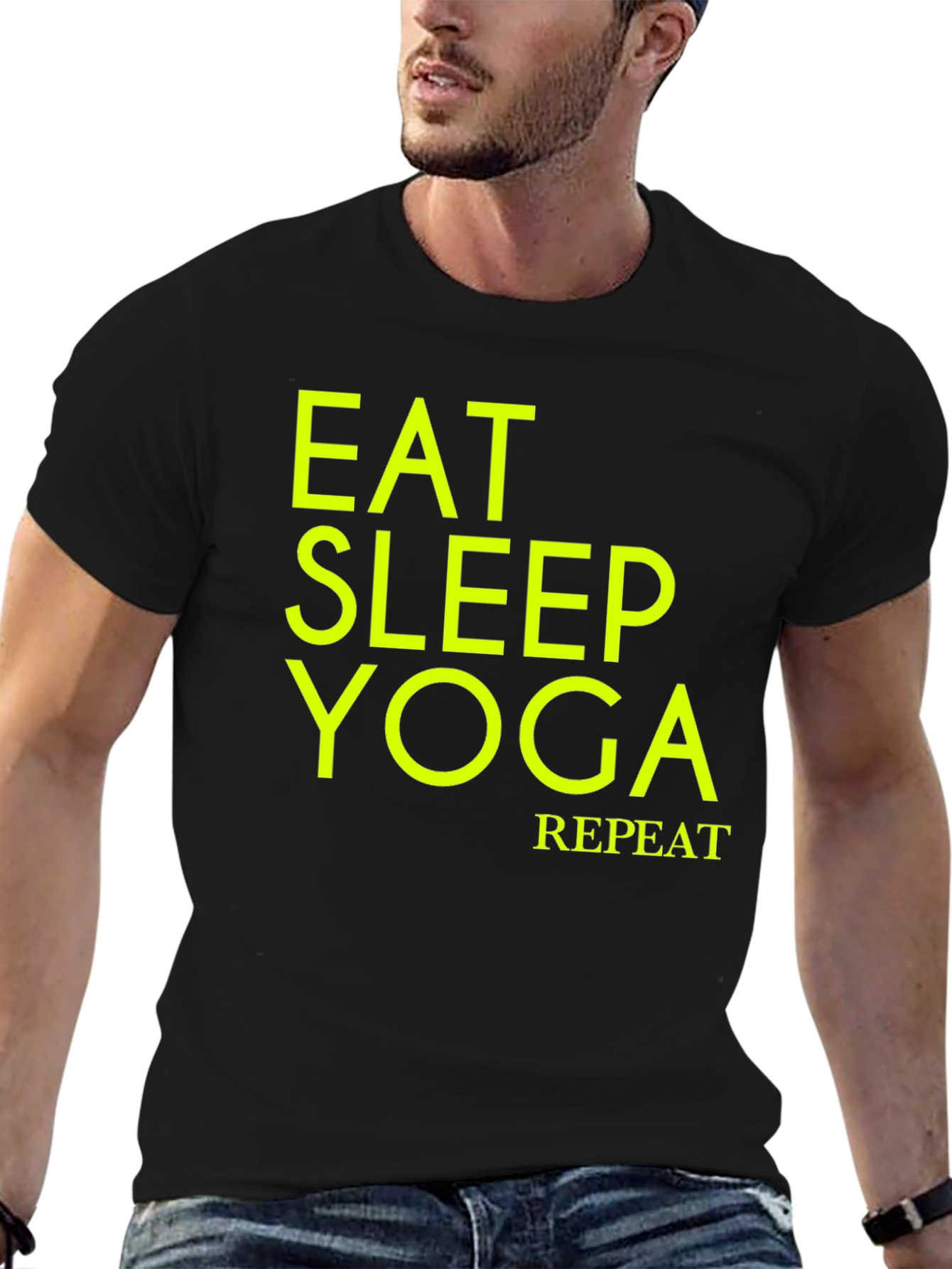 Eat Sleep Yoga Repeat Black T-Shirt