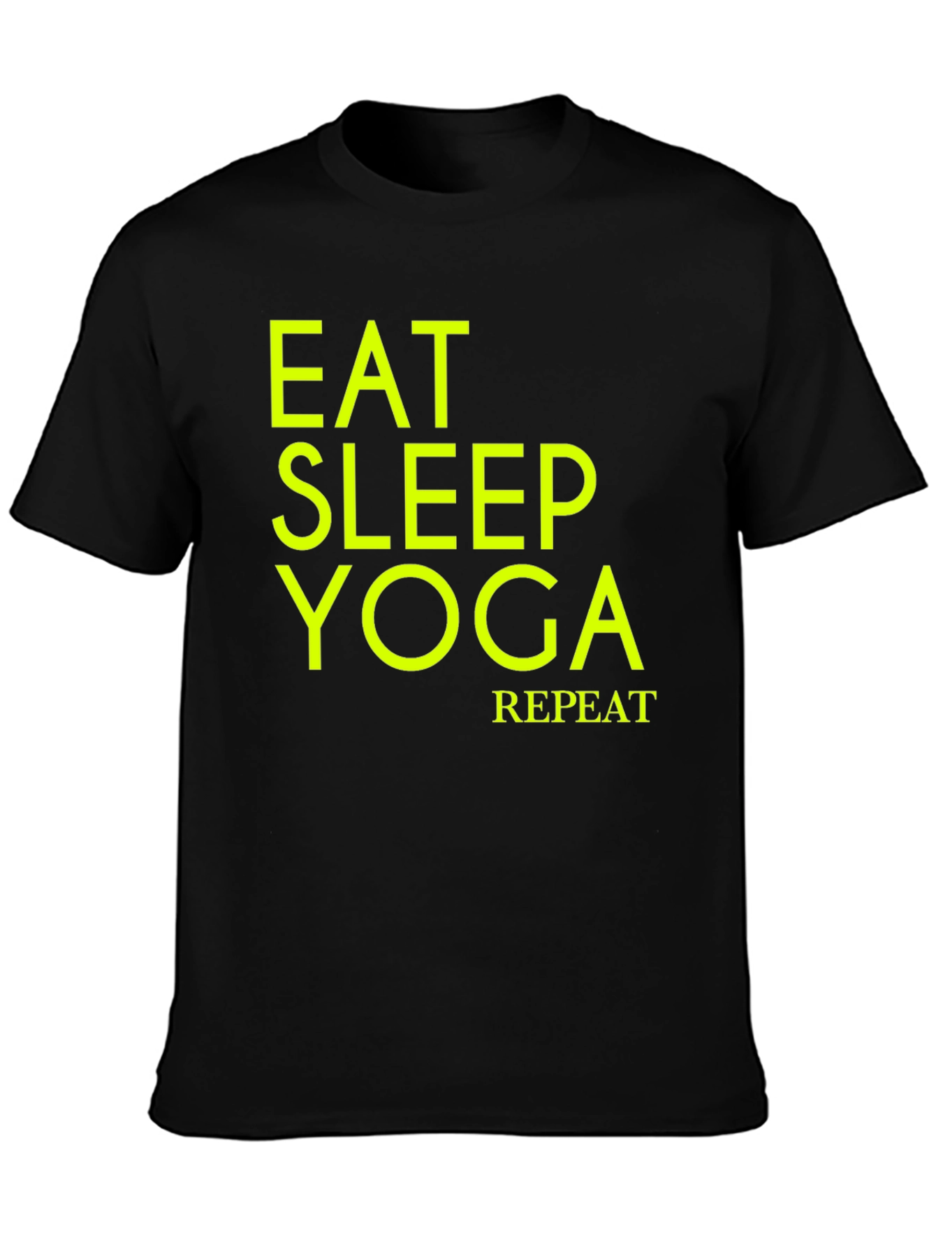 Eat Sleep Yoga Repeat Black T-Shirt
