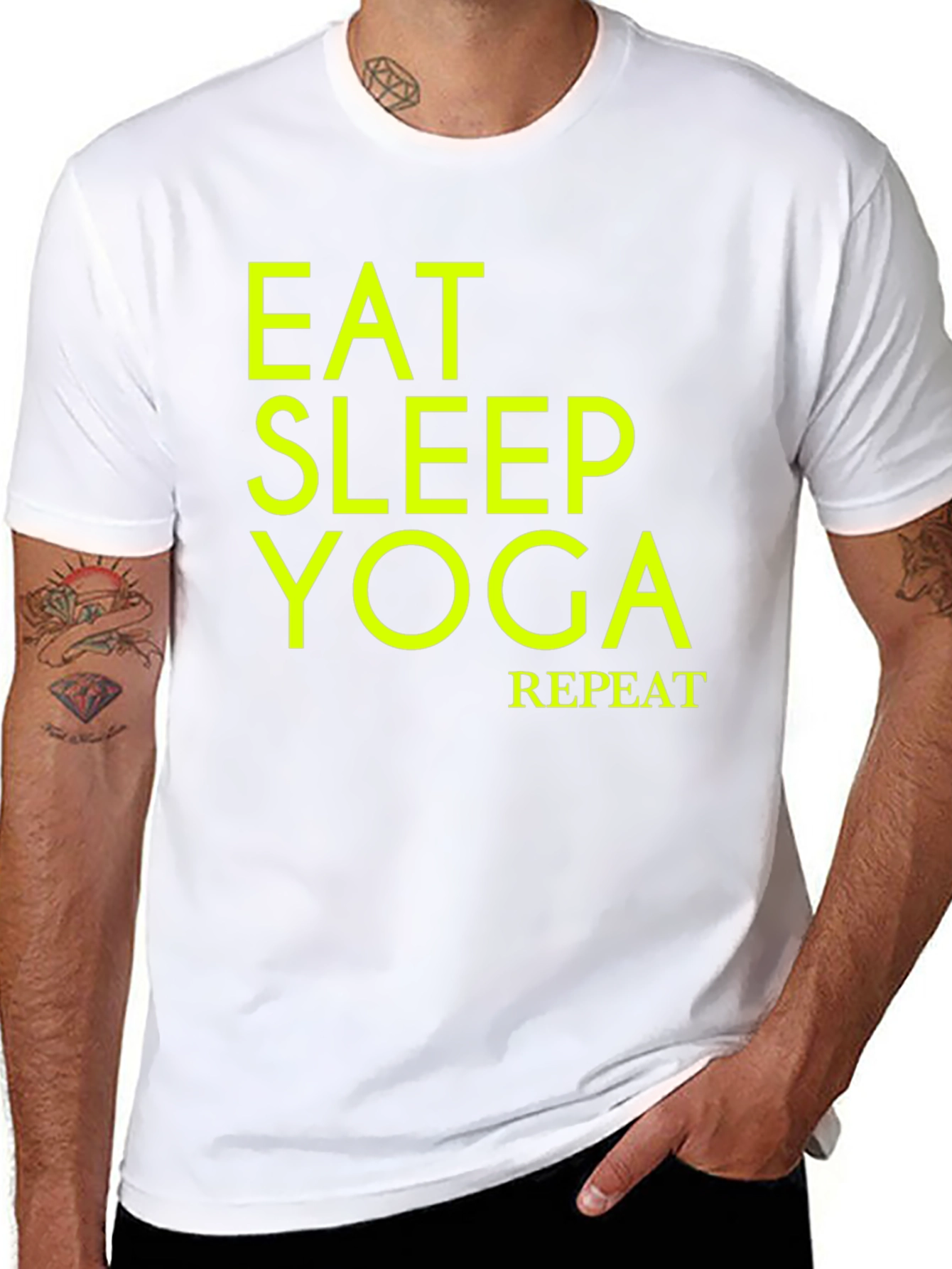 Eat Sleep Yoga Repeat Black T-Shirt