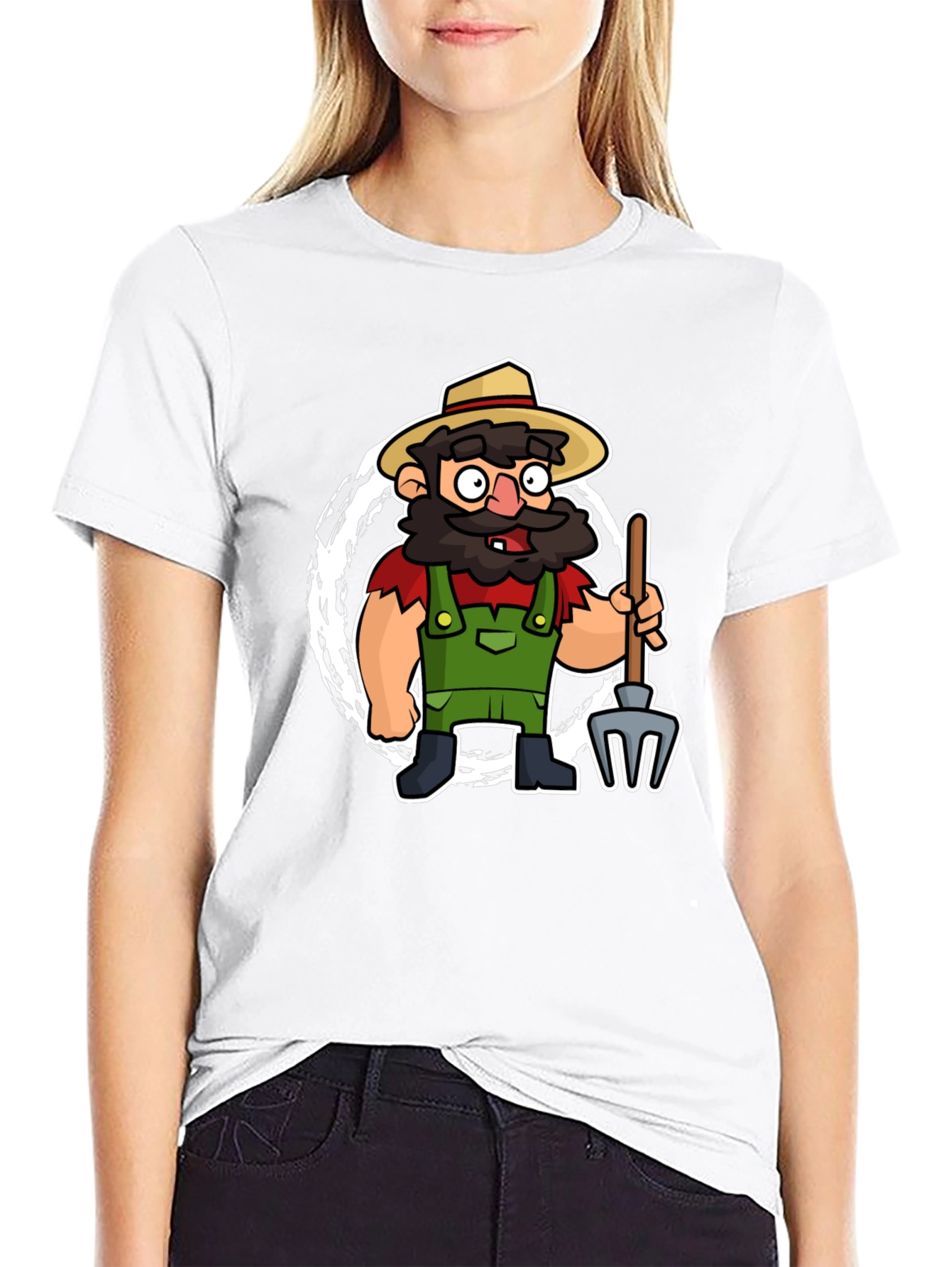 Cartoon Farmer Graphic Tee - Quirky & Fun