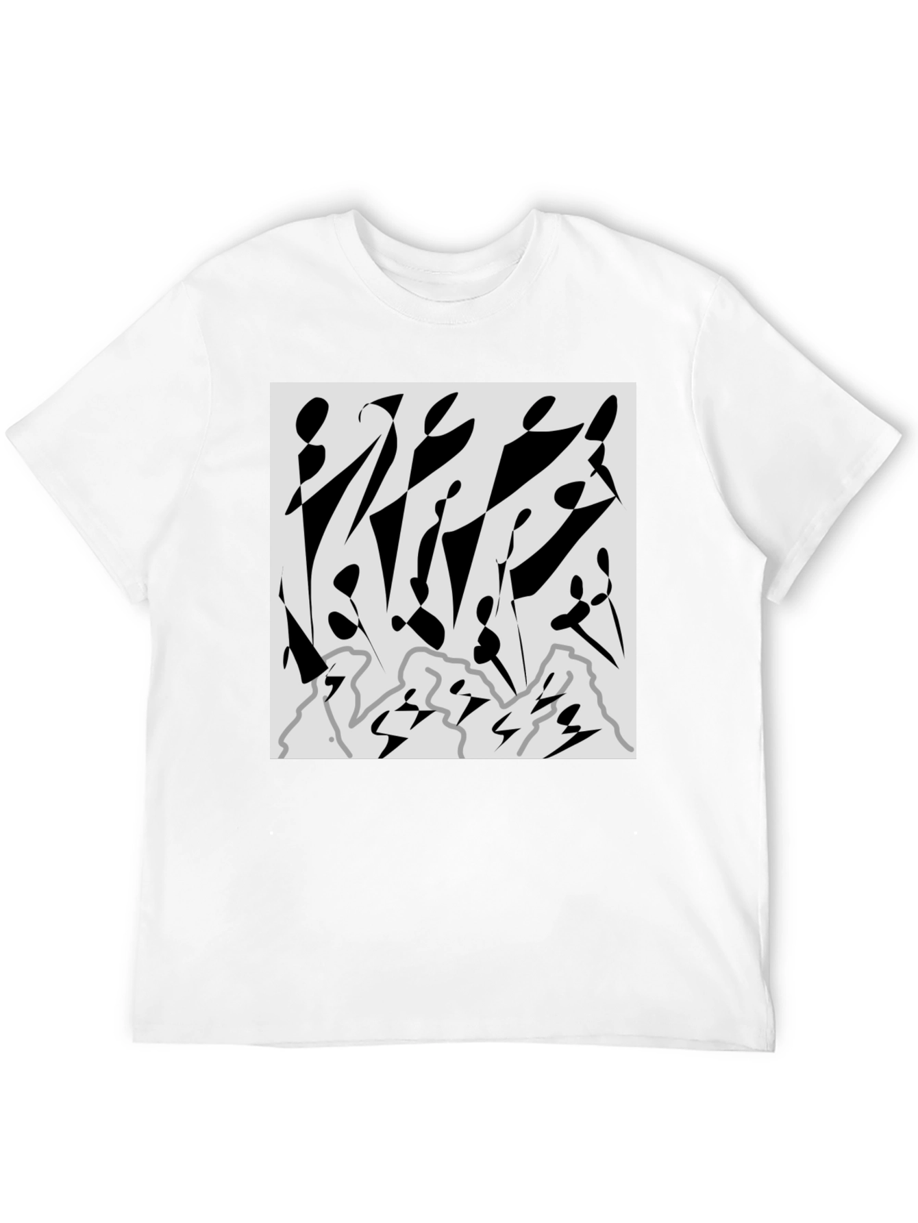 Abstract Graphic Print Black T-Shirt