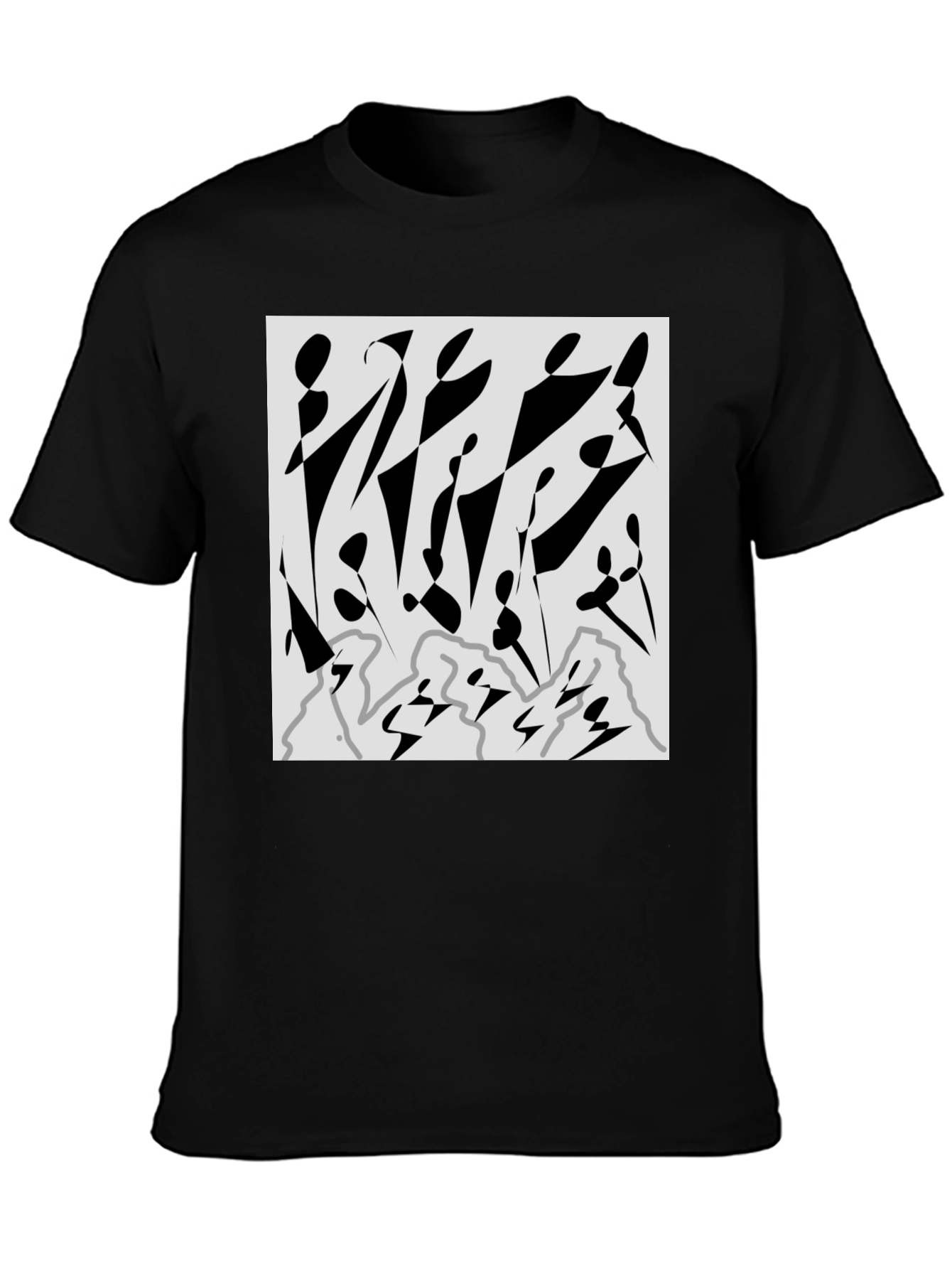 Abstract Graphic Print Black T-Shirt
