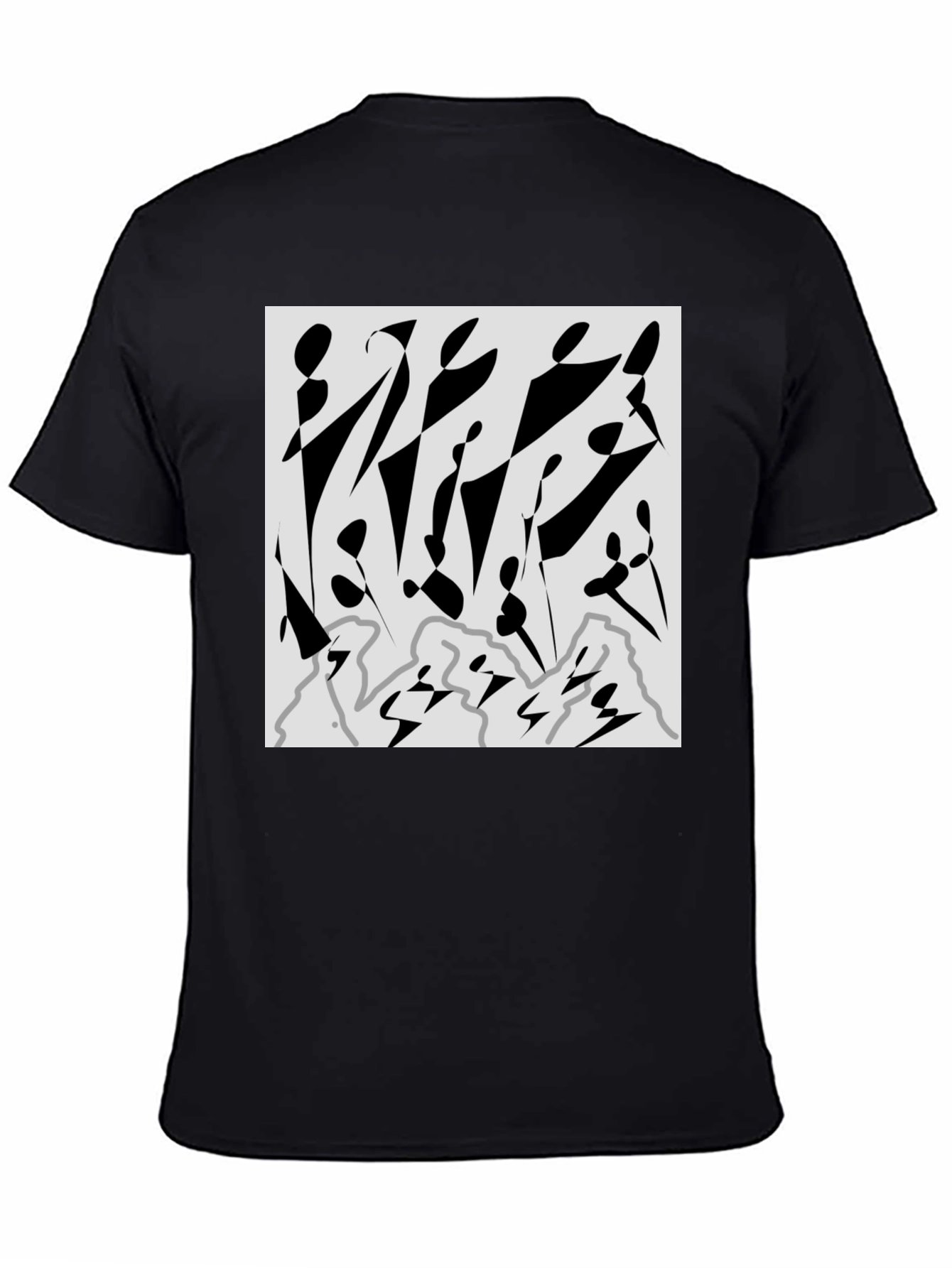 Abstract Graphic Print Black T-Shirt