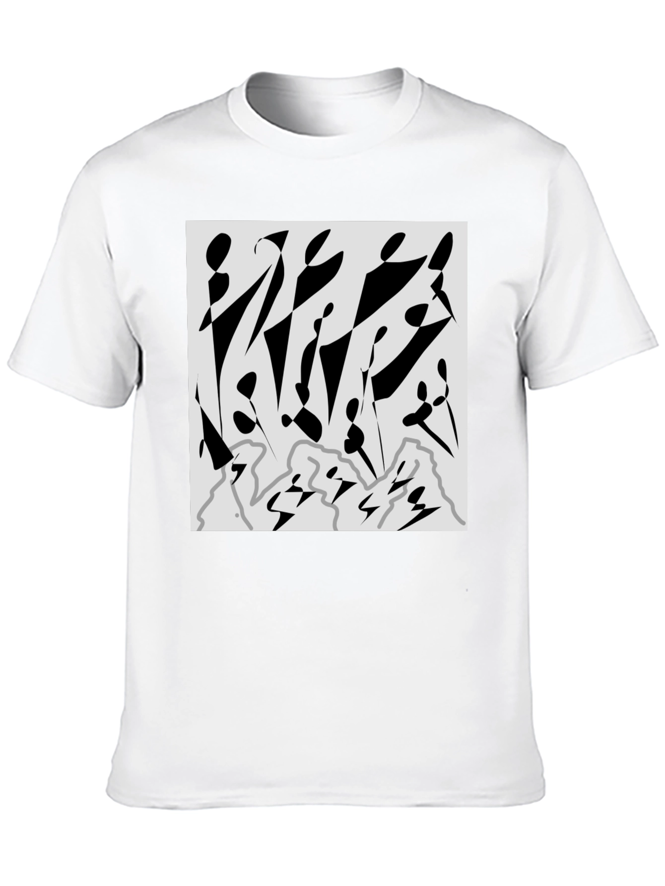 Abstract Graphic Print Black T-Shirt