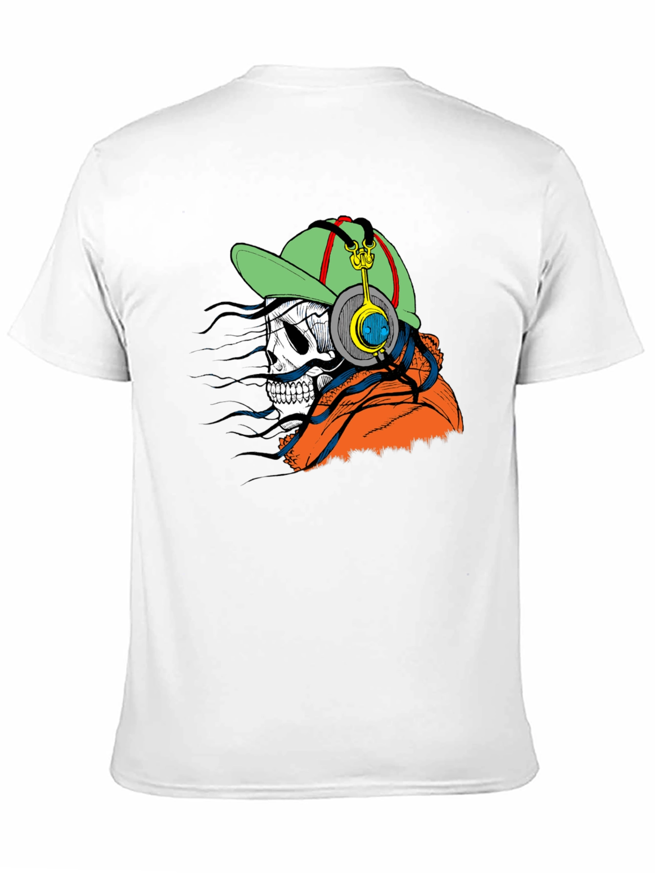 Edgy Skeleton Headphone Graphic Tee