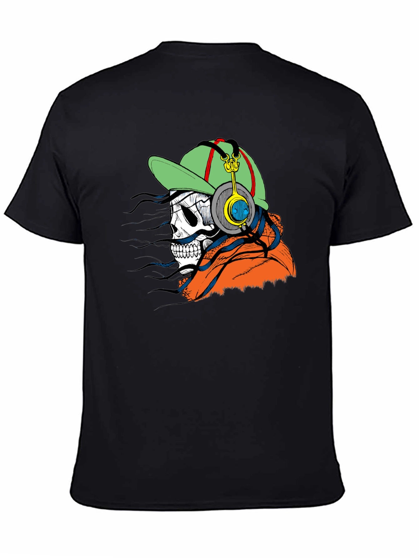 Edgy Skeleton Headphone Graphic Tee