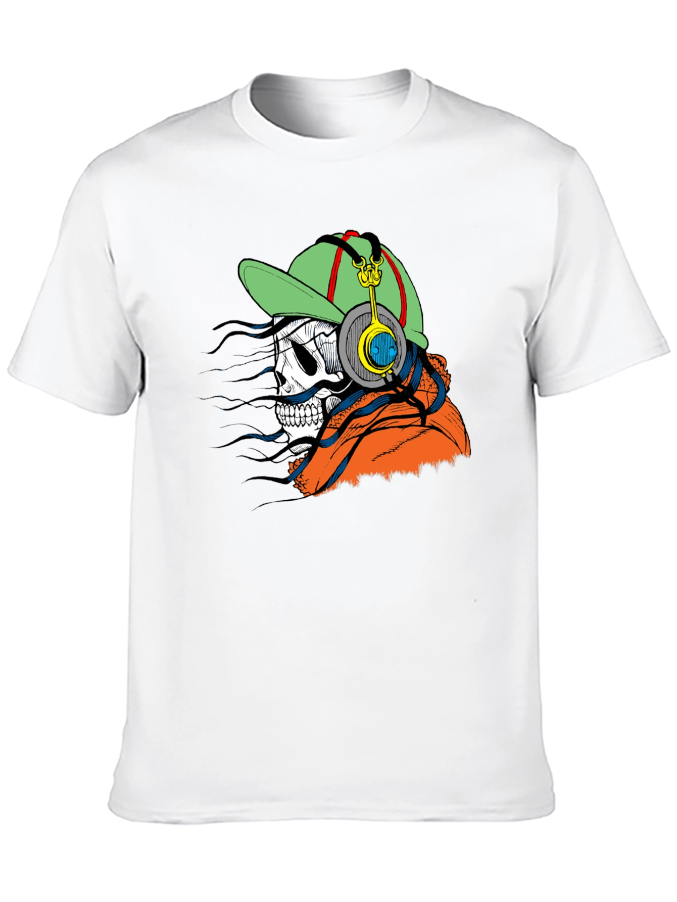 Edgy Skeleton Headphone Graphic Tee