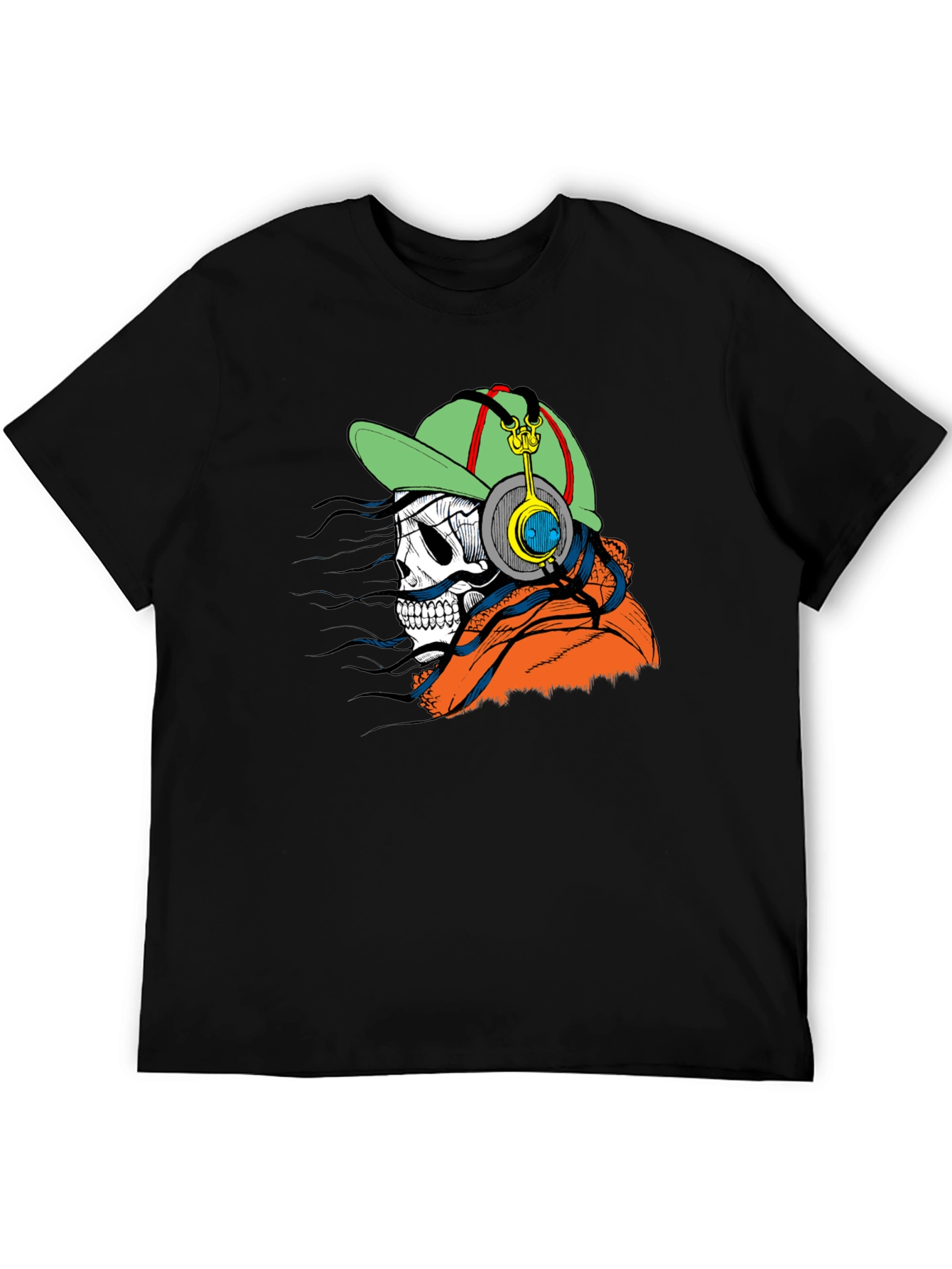 Edgy Skeleton Headphone Graphic Tee
