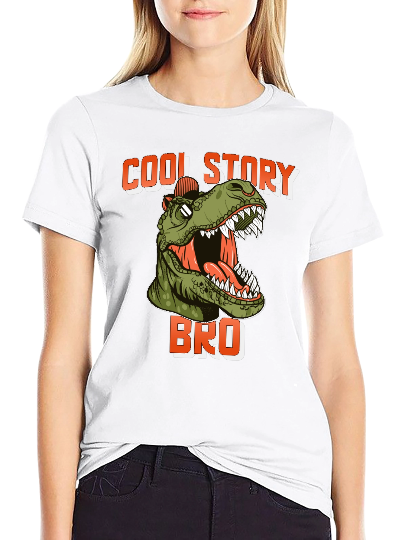 Cool Story Bro Dinosaur T-Shirt - Black