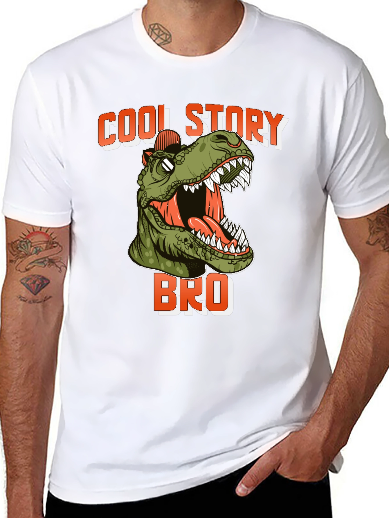 Cool Story Bro Dinosaur T-Shirt - Black