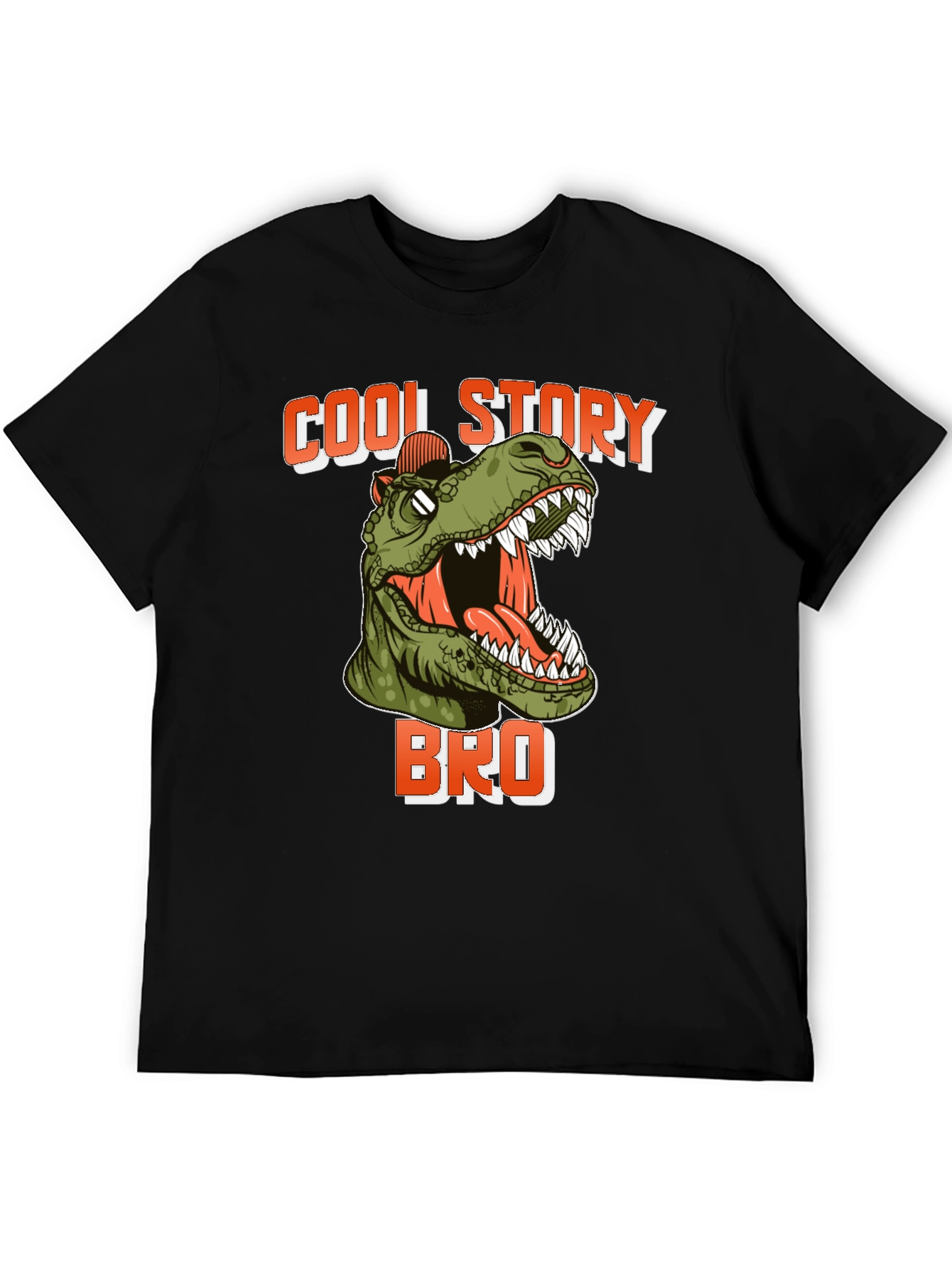 Cool Story Bro Dinosaur T-Shirt - Black