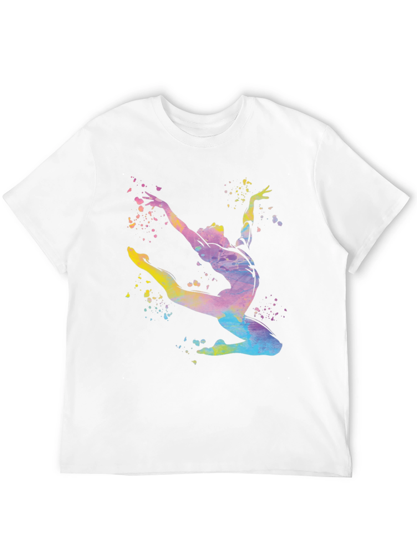 Watercolor Gymnast Black T-Shirt