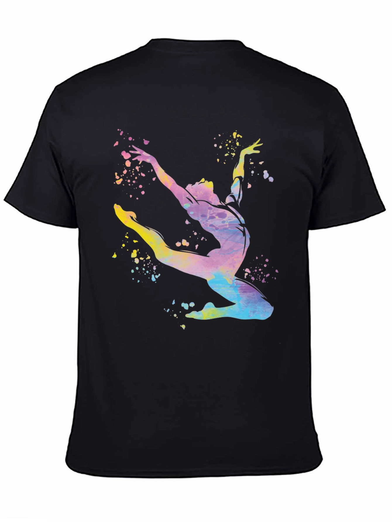 Watercolor Gymnast Black T-Shirt