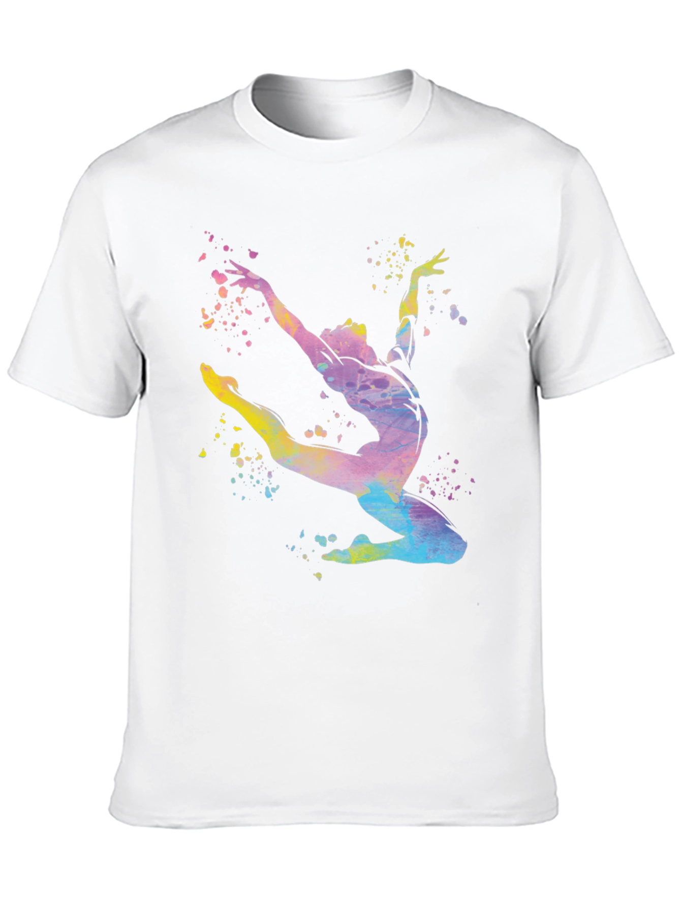 Watercolor Gymnast Black T-Shirt
