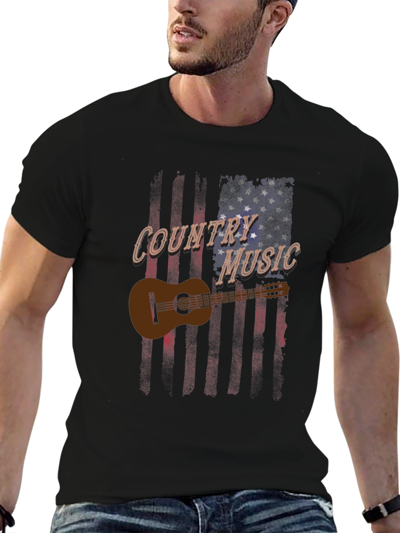 Country Music Guitar Graphic Tee