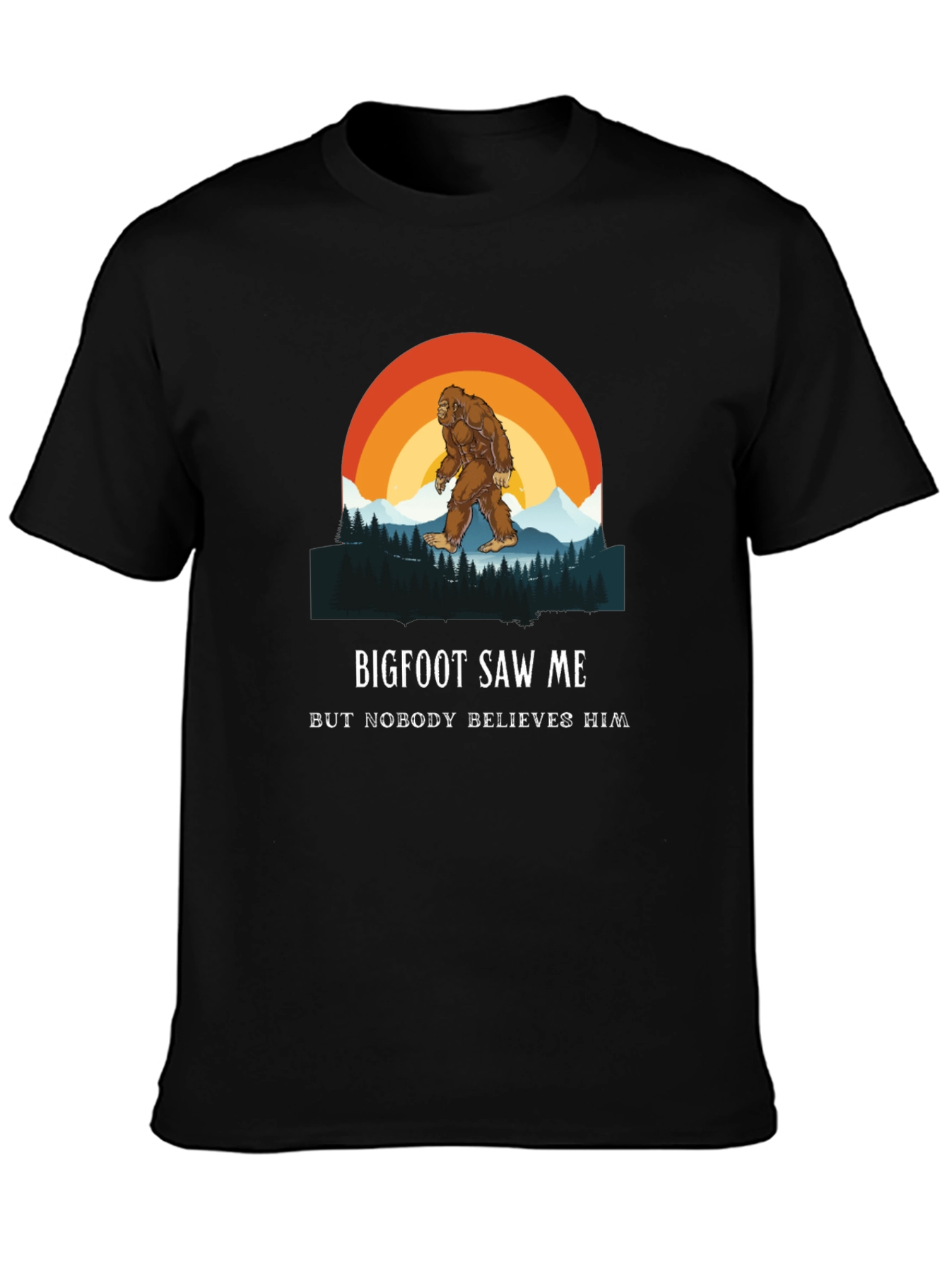 Bigfoot Saw Me Graphic Tee - Mens Black T-Shirt