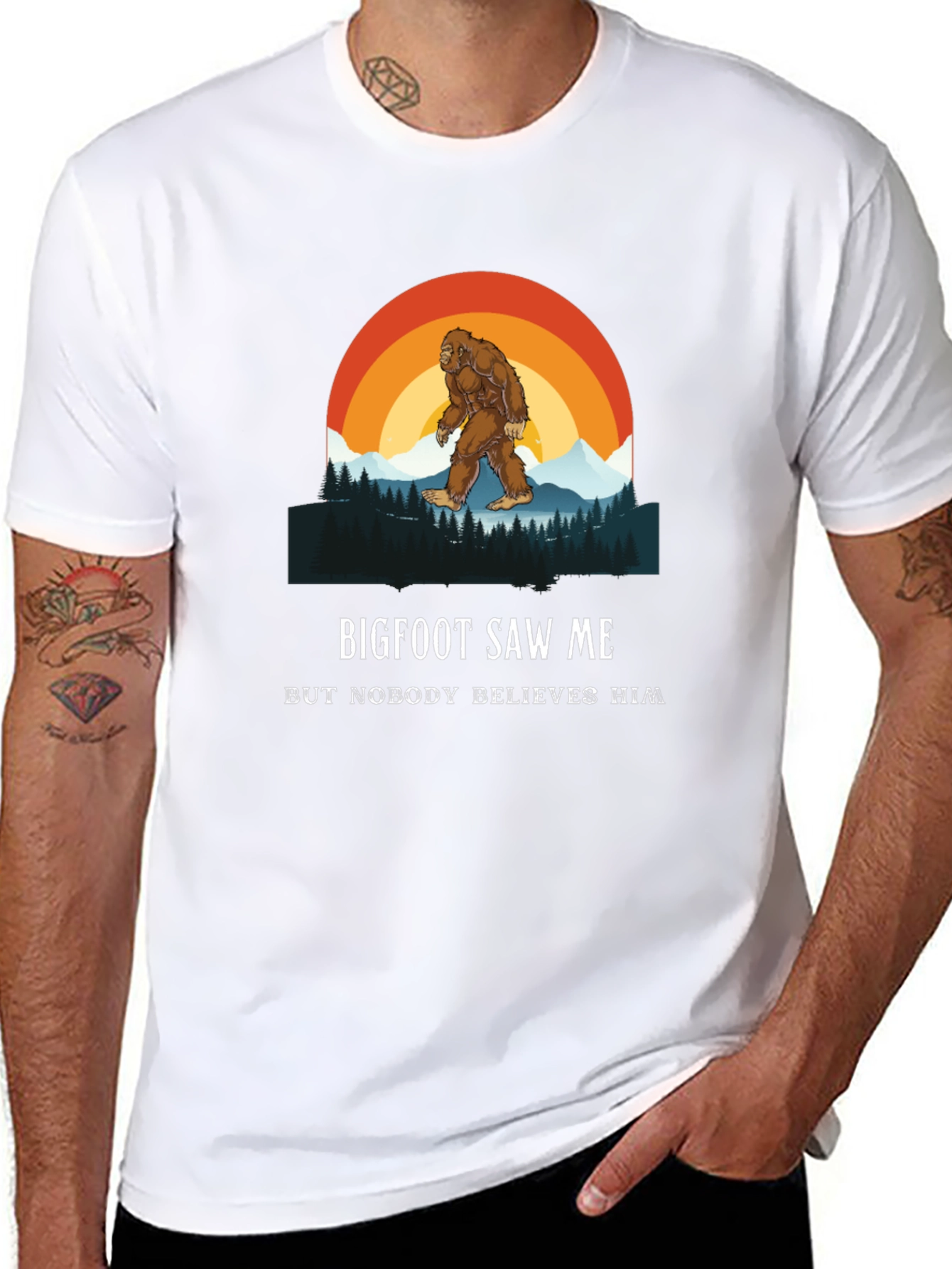 Bigfoot Saw Me Graphic Tee - Mens Black T-Shirt