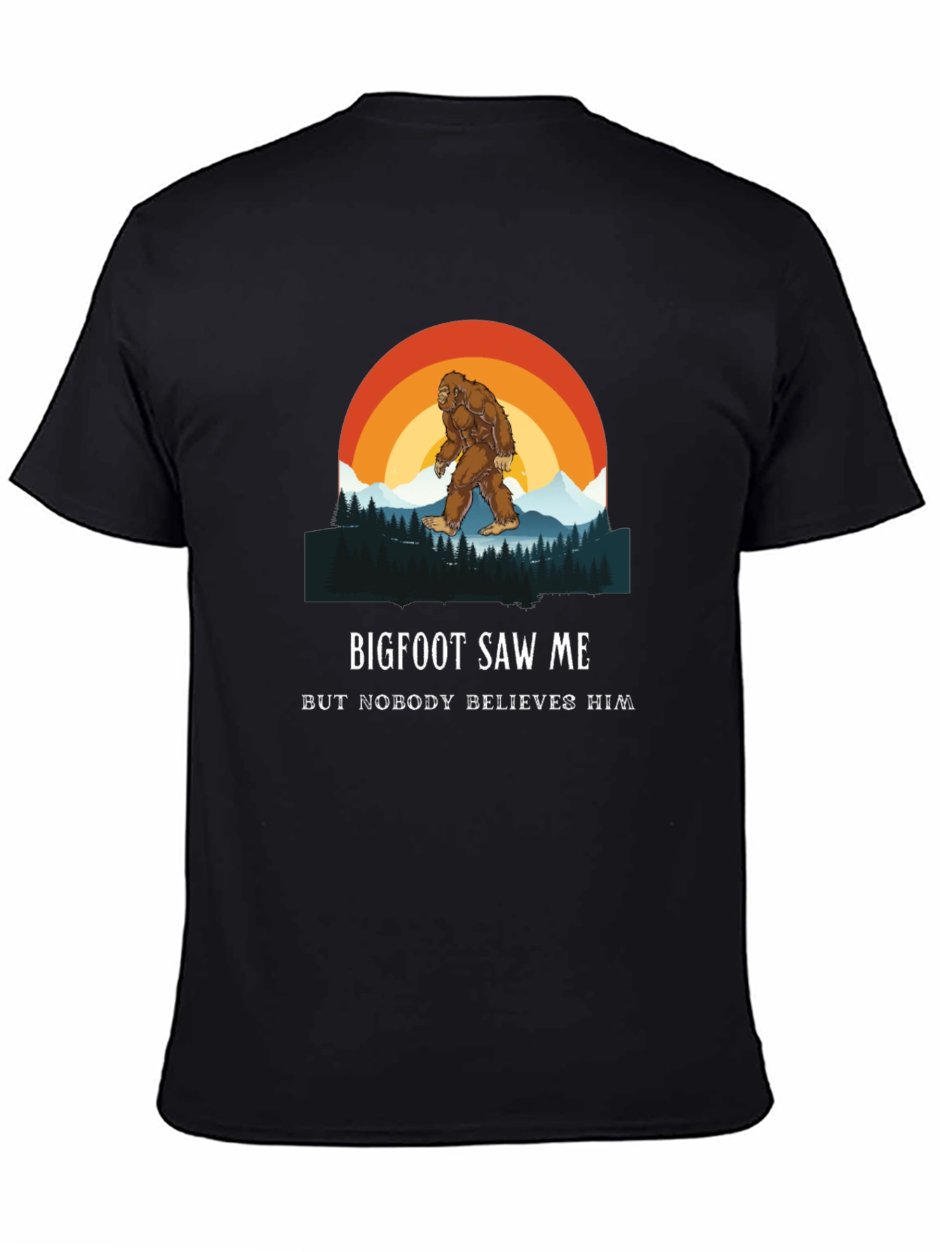 Bigfoot Saw Me Graphic Tee - Mens Black T-Shirt