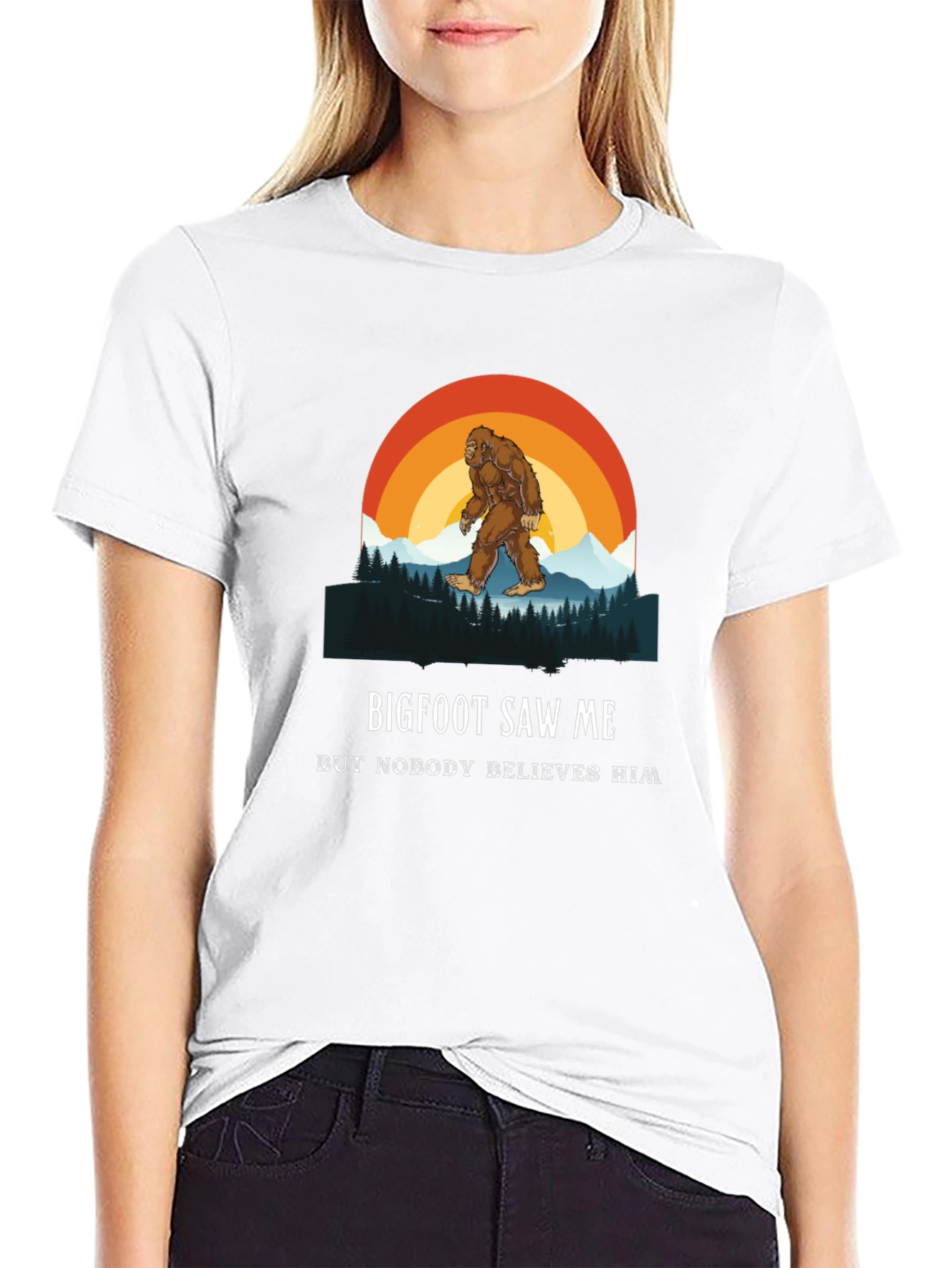 Bigfoot Saw Me Graphic Tee - Mens Black T-Shirt