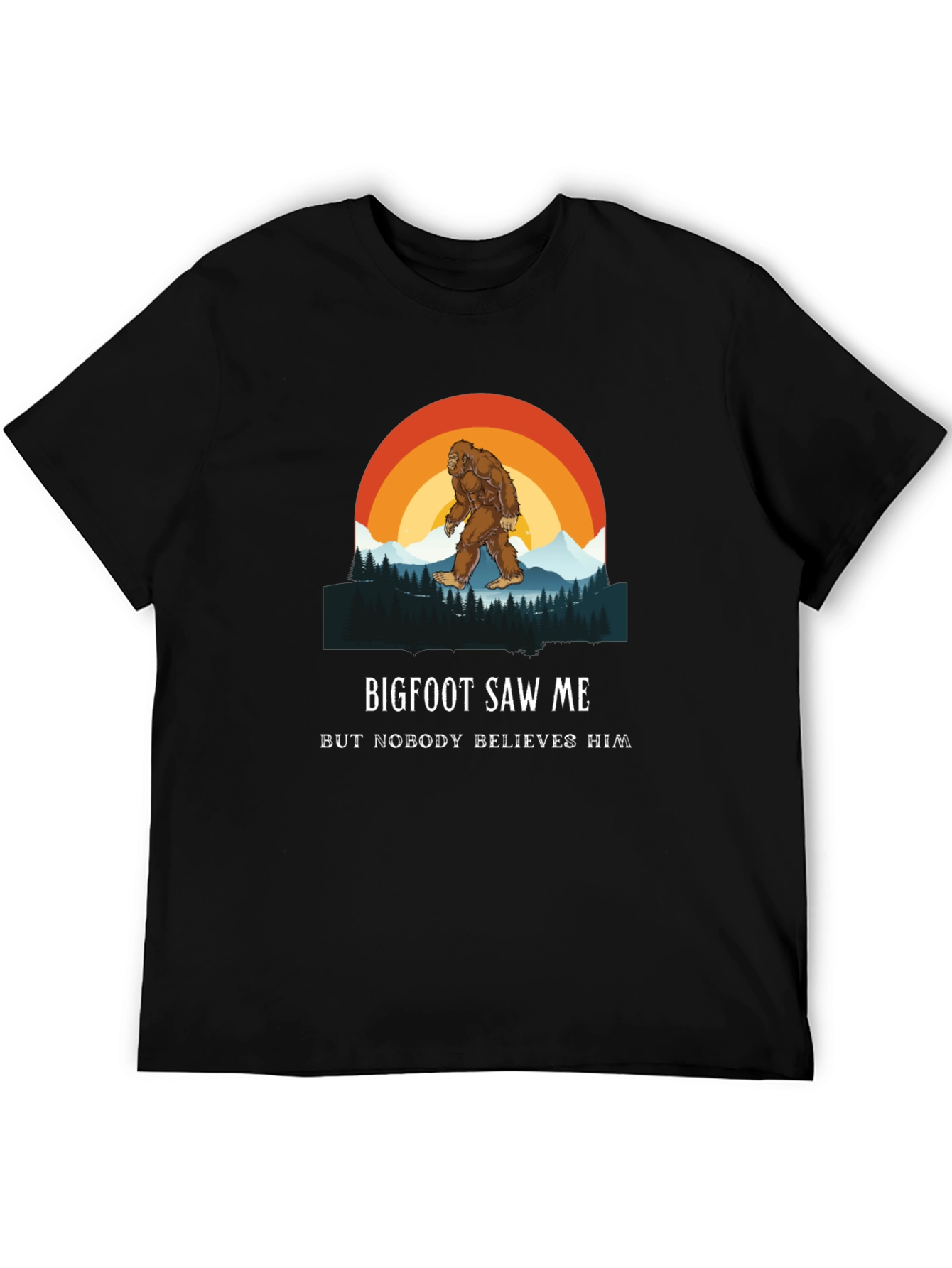 Bigfoot Saw Me Graphic Tee - Mens Black T-Shirt