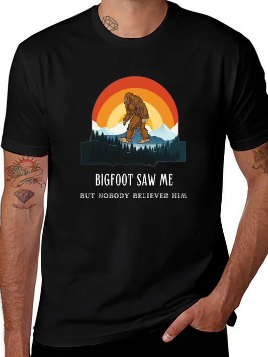 Bigfoot Saw Me Graphic Tee - Mens Black T-Shirt
