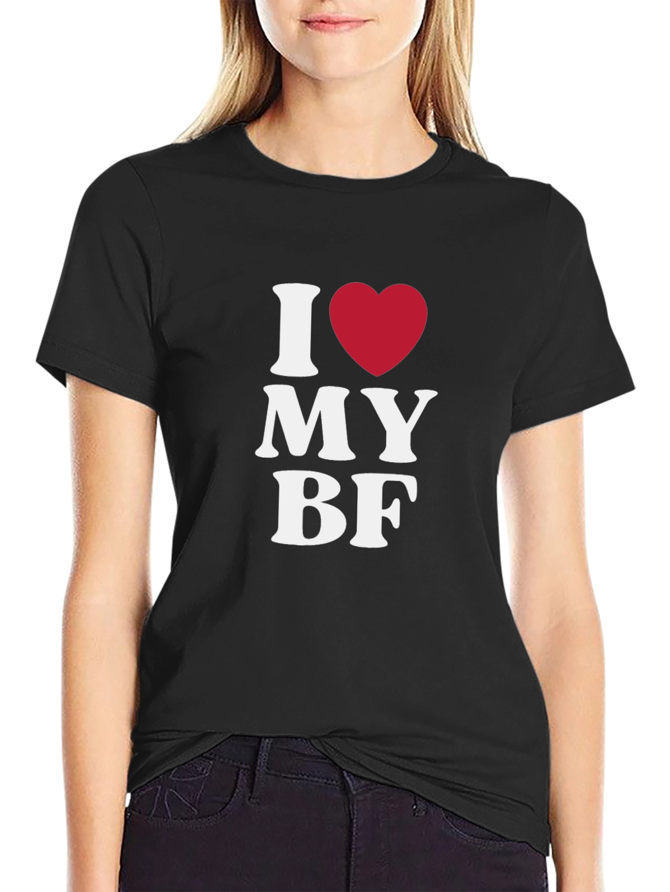 I Love My BF Black T-Shirt