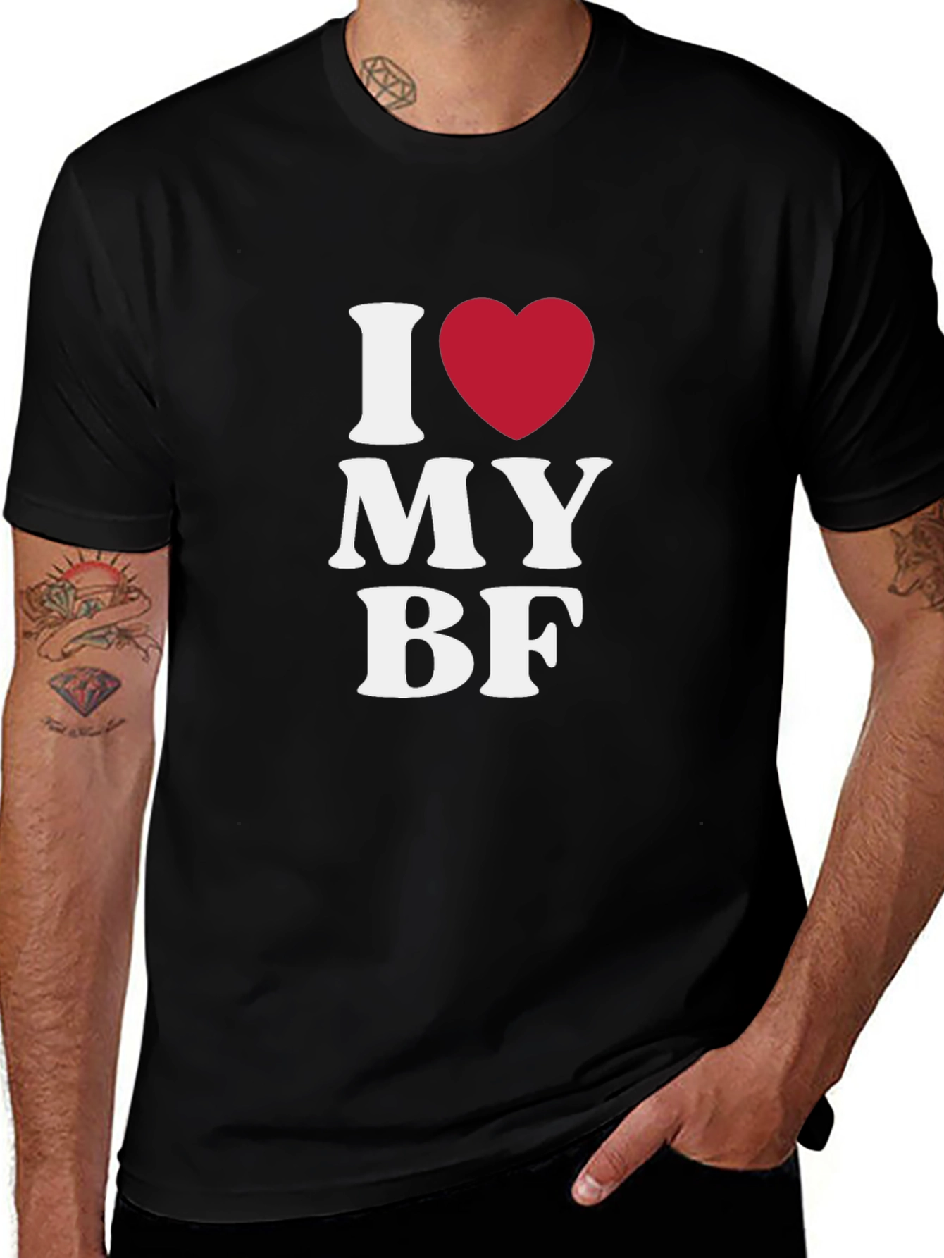 I Love My BF Black T-Shirt
