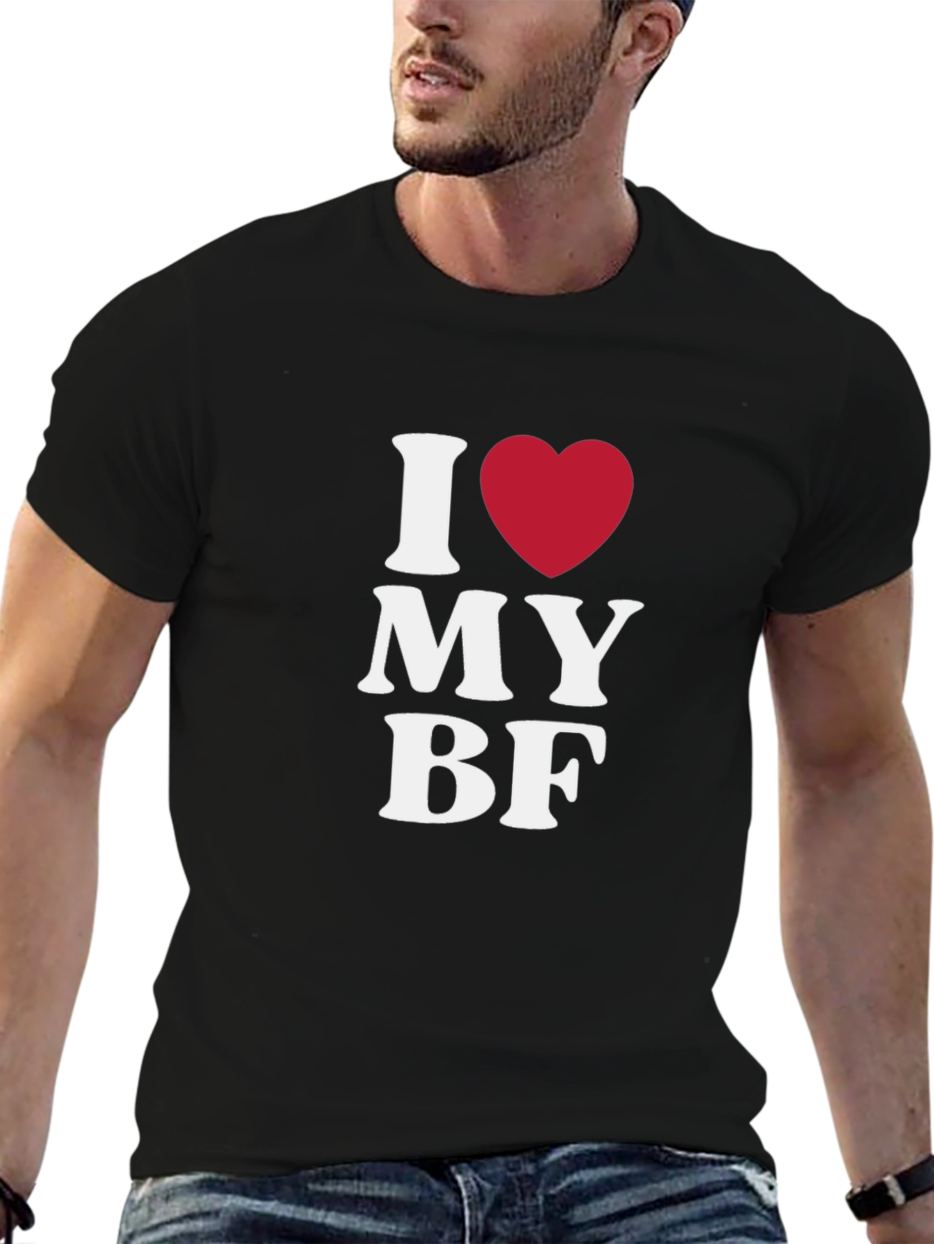 I Love My BF Black T-Shirt