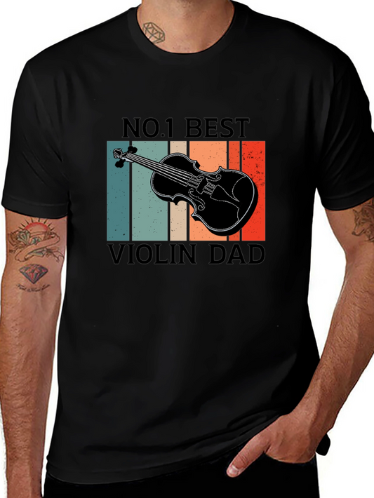 No. 1 Best Violin Dad T-Shirt - Music Lover Gift