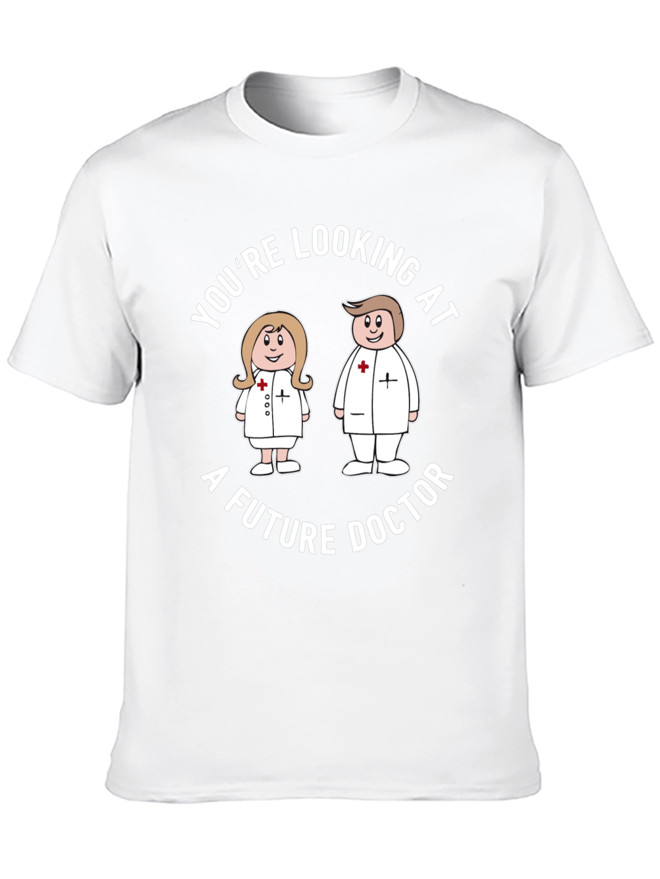 Future Doctor Cartoon Black T-Shirt